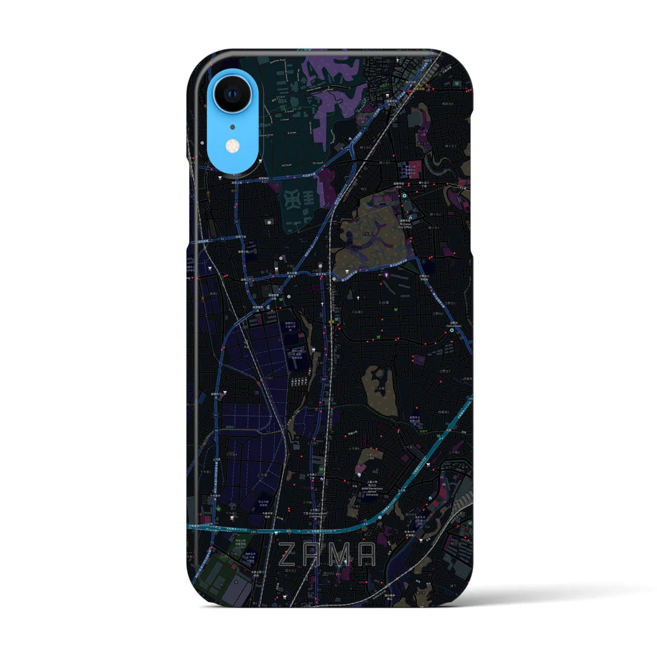 【座間(神奈川県)】地図柄iPhoneケース(バックカバータイプ)