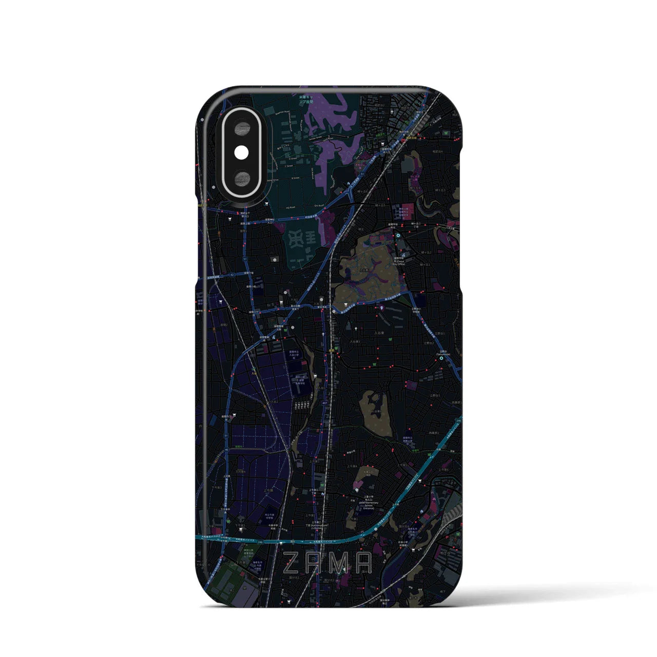 【座間(神奈川県)】地図柄iPhoneケース(バックカバータイプ)