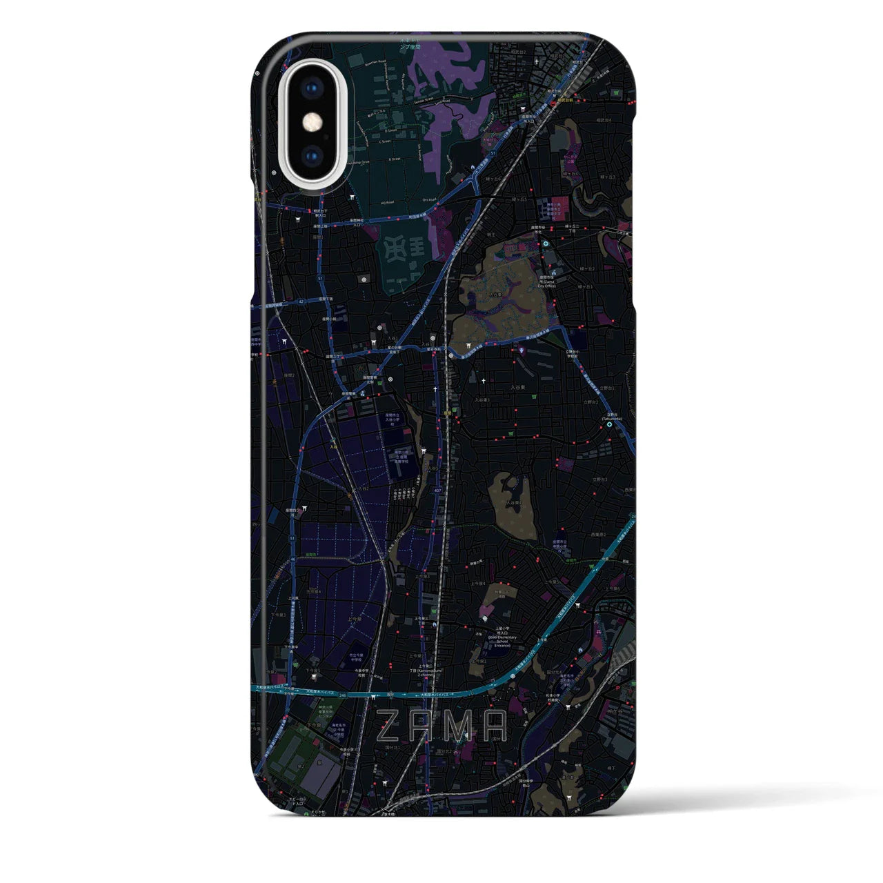 【座間(神奈川県)】地図柄iPhoneケース(バックカバータイプ)