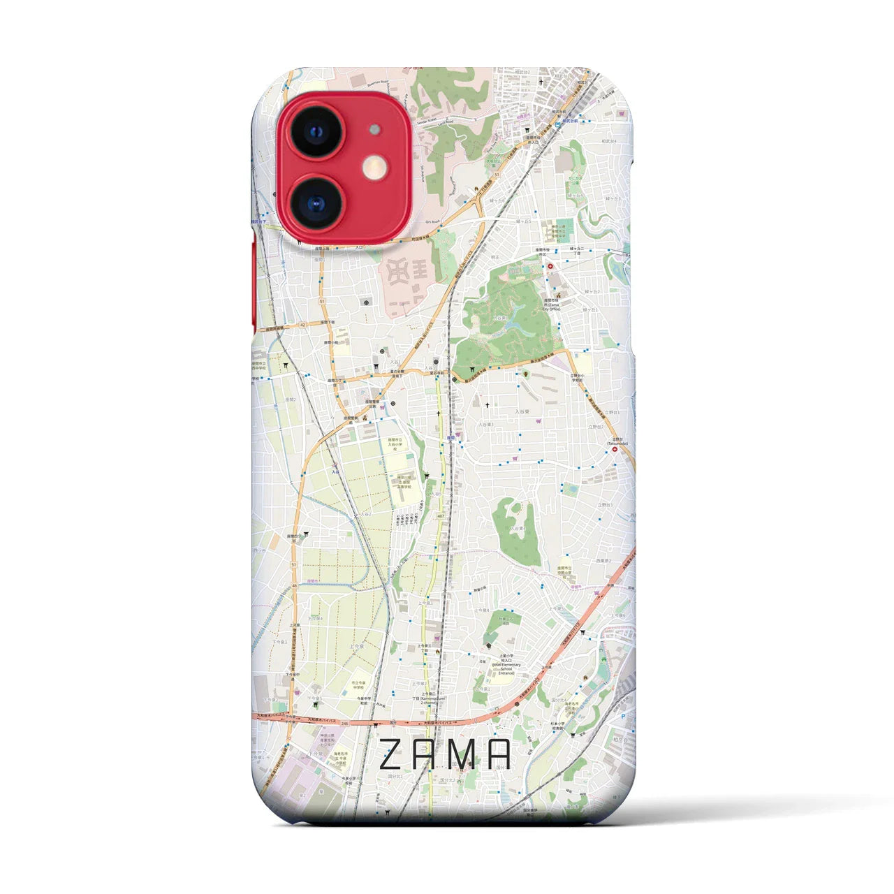 【座間(神奈川県)】地図柄iPhoneケース(バックカバータイプ)