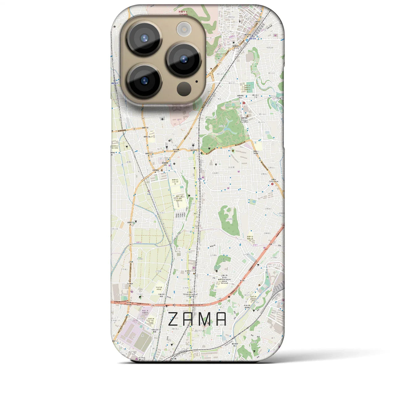 【座間(神奈川県)】地図柄iPhoneケース(バックカバータイプ)