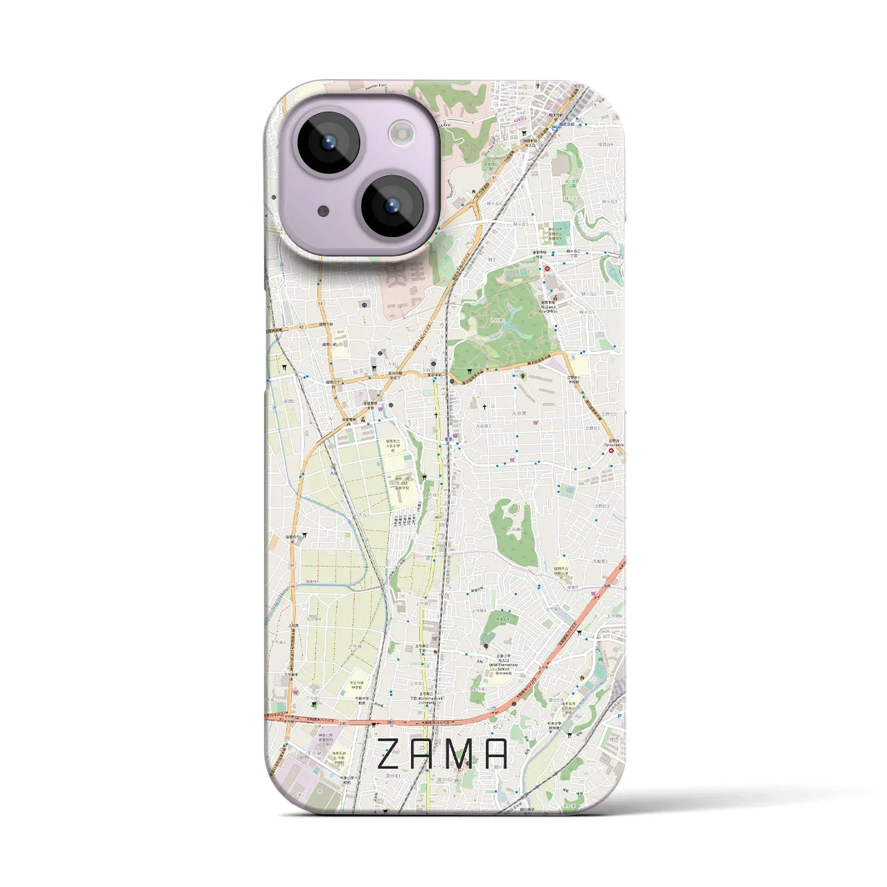 【座間(神奈川県)】地図柄iPhoneケース(バックカバータイプ)