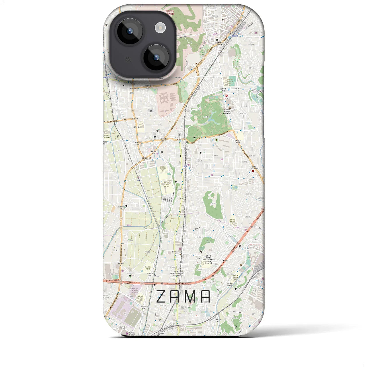 【座間(神奈川県)】地図柄iPhoneケース(バックカバータイプ)