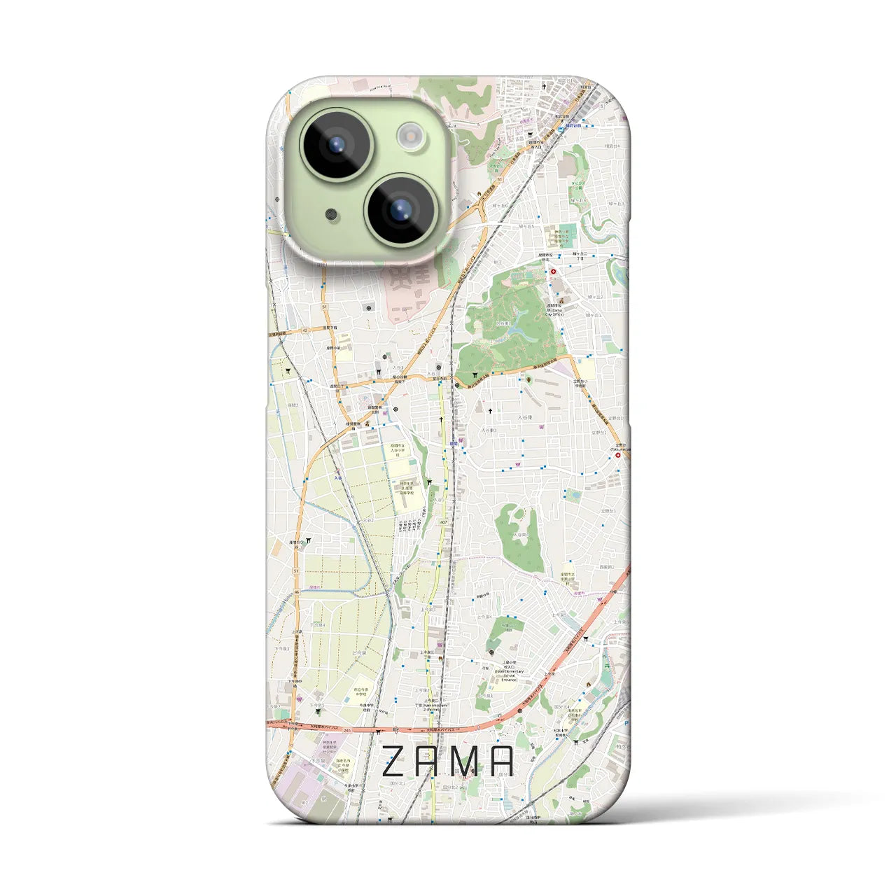 【座間(神奈川県)】地図柄iPhoneケース(バックカバータイプ)