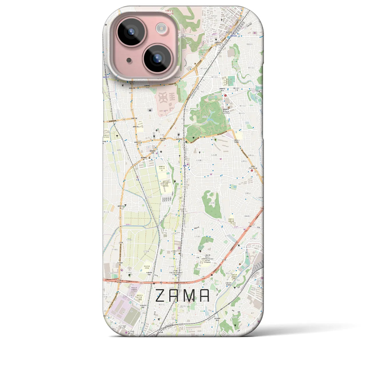 【座間(神奈川県)】地図柄iPhoneケース(バックカバータイプ)