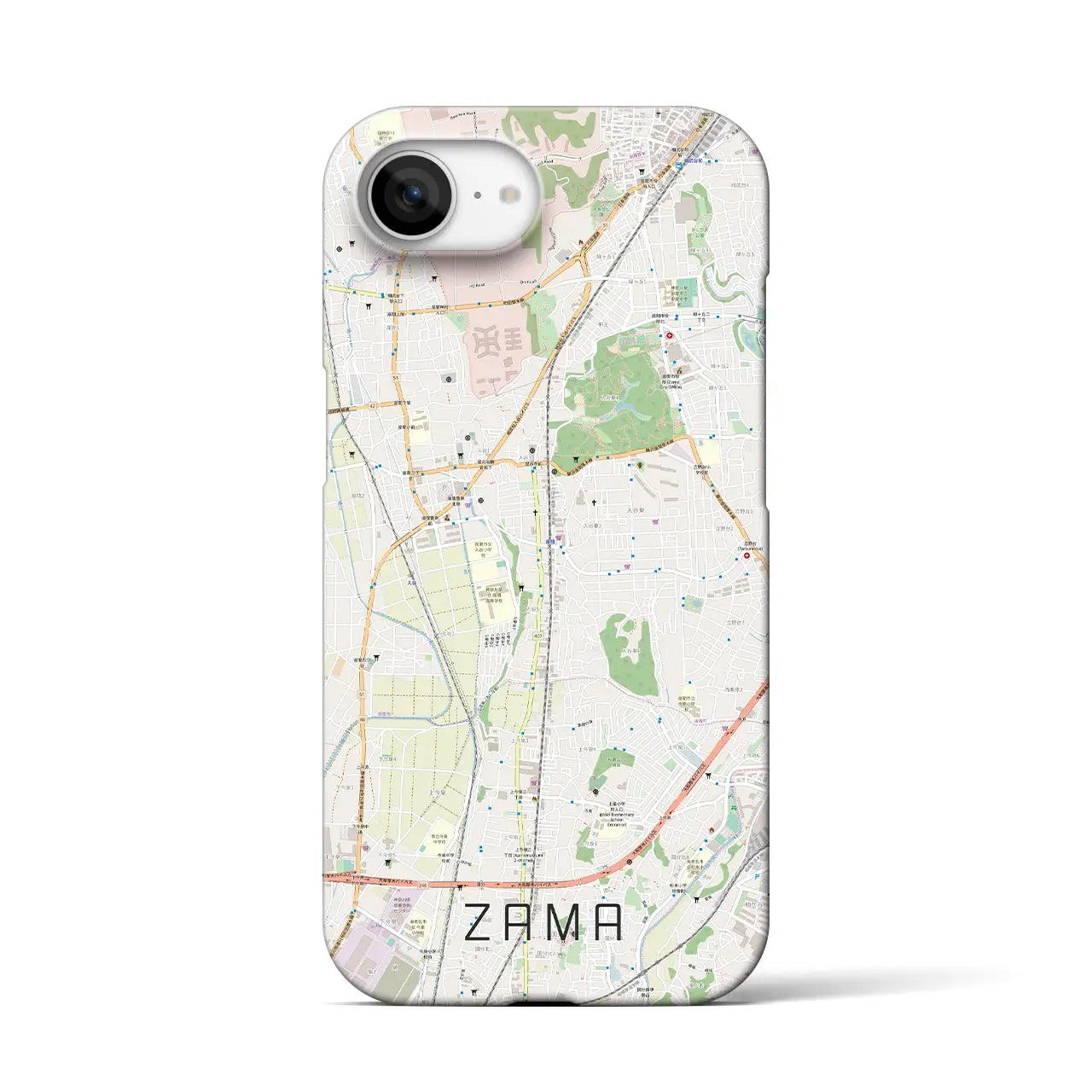 【座間(神奈川県)】地図柄iPhoneケース(バックカバータイプ)