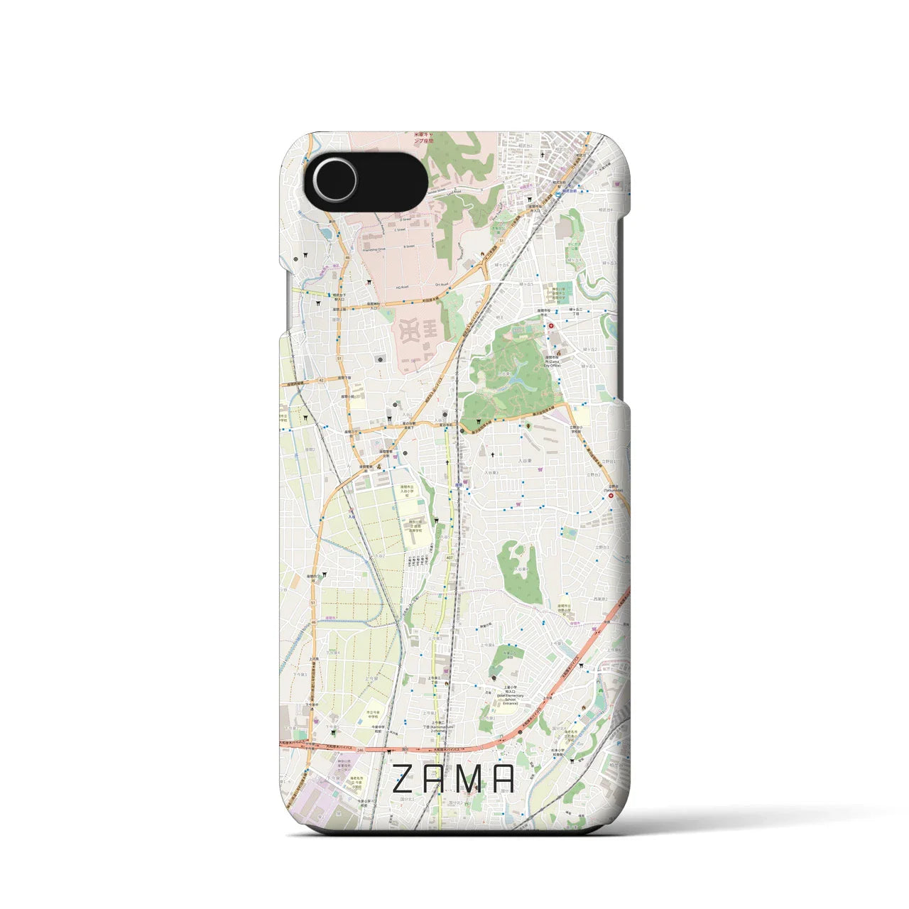 【座間(神奈川県)】地図柄iPhoneケース(バックカバータイプ)