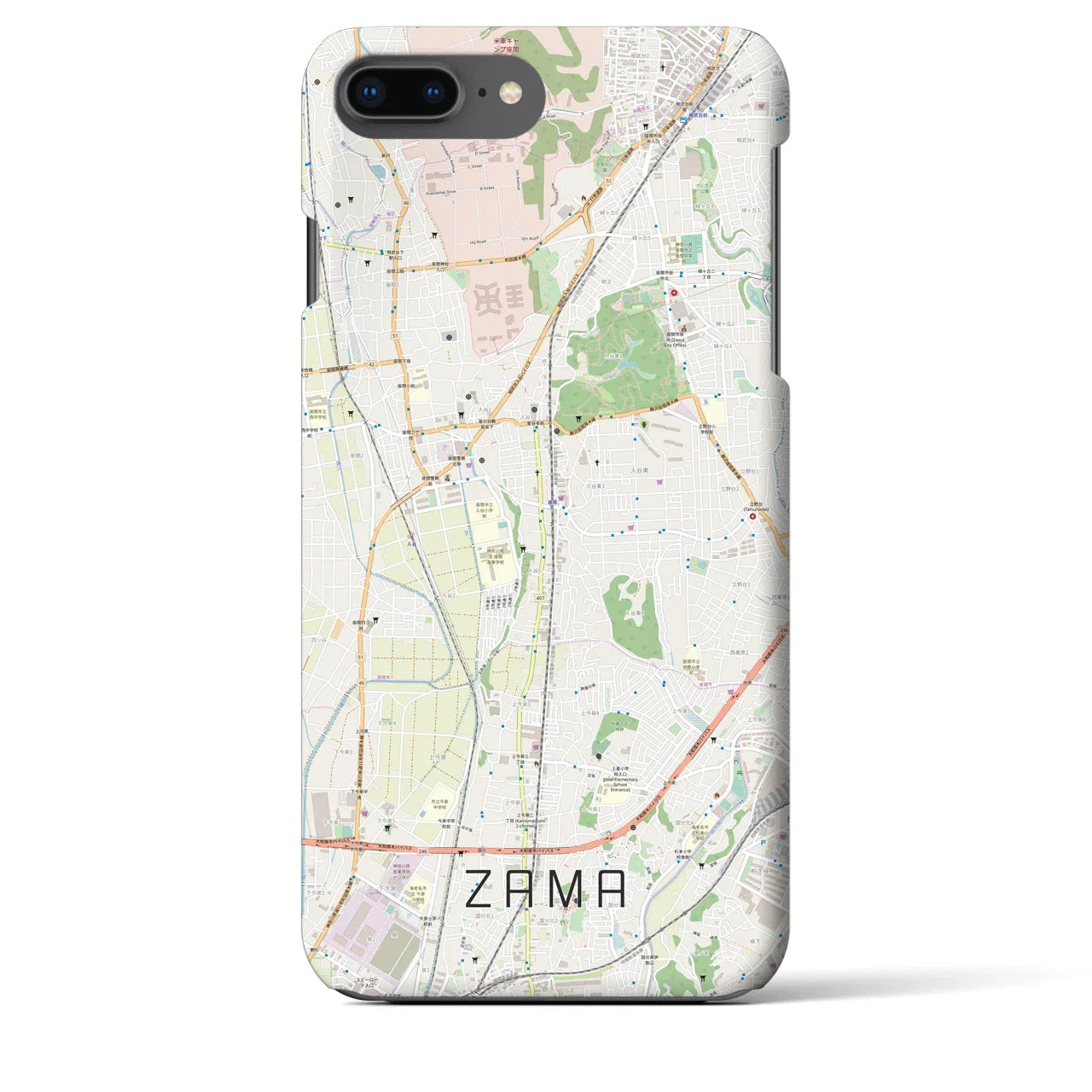 【座間(神奈川県)】地図柄iPhoneケース(バックカバータイプ)