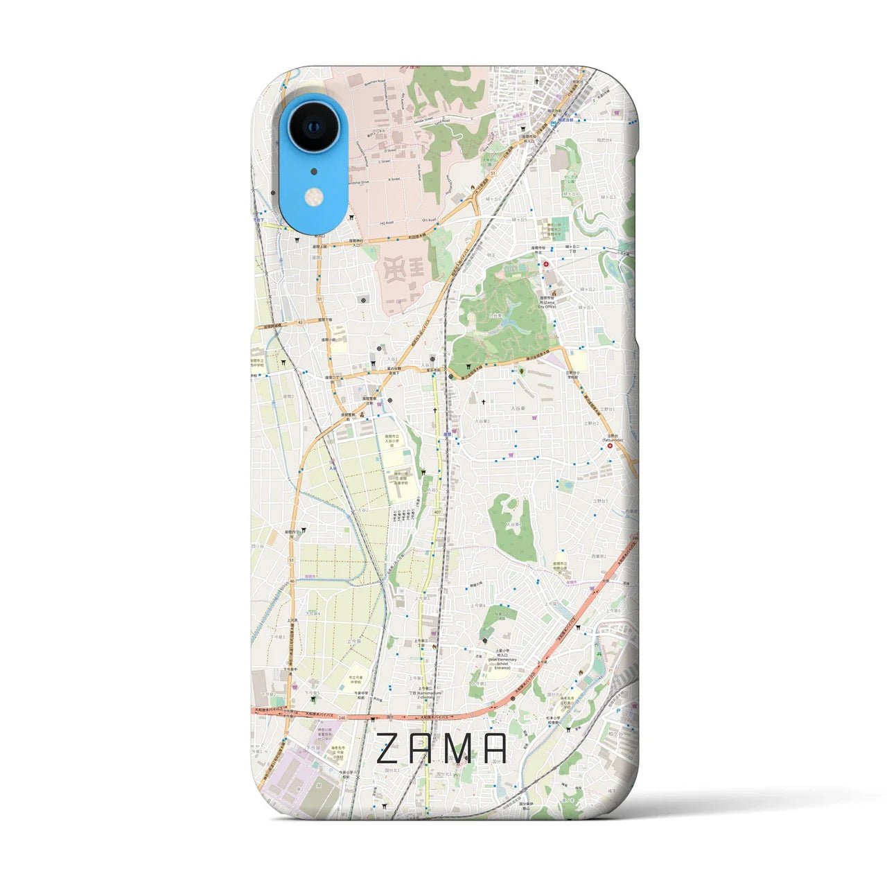 【座間(神奈川県)】地図柄iPhoneケース(バックカバータイプ)