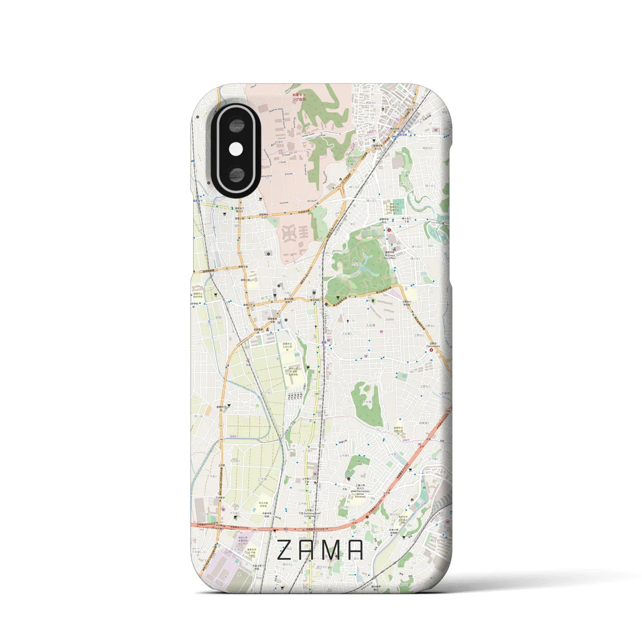 【座間(神奈川県)】地図柄iPhoneケース(バックカバータイプ)
