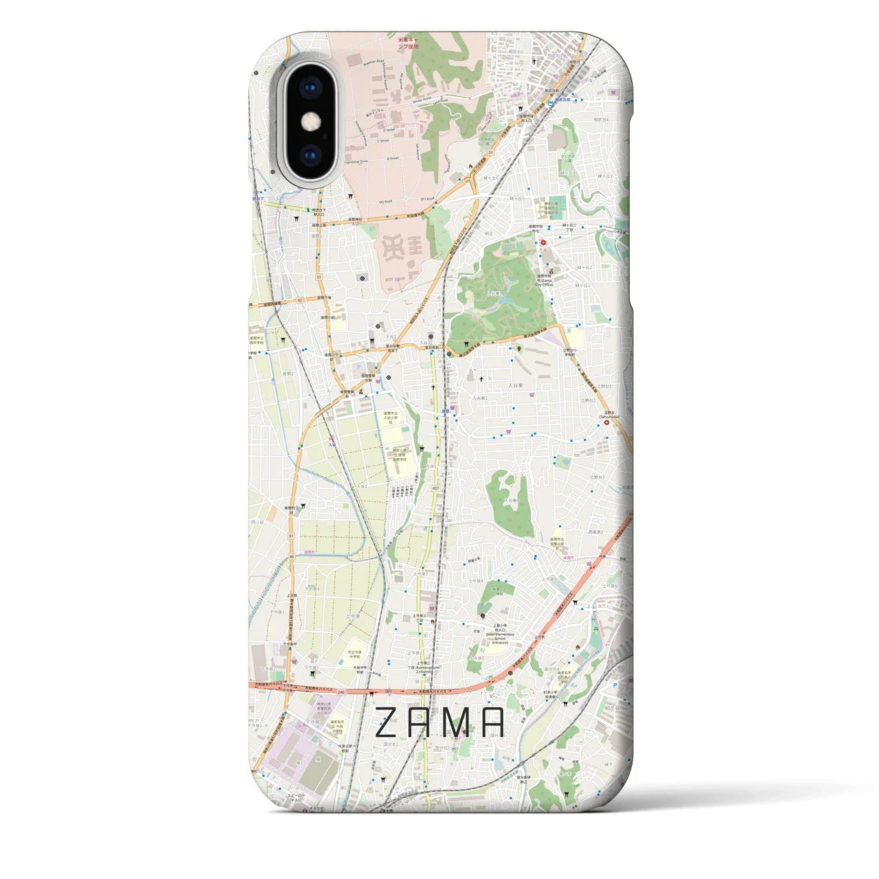 【座間(神奈川県)】地図柄iPhoneケース(バックカバータイプ)