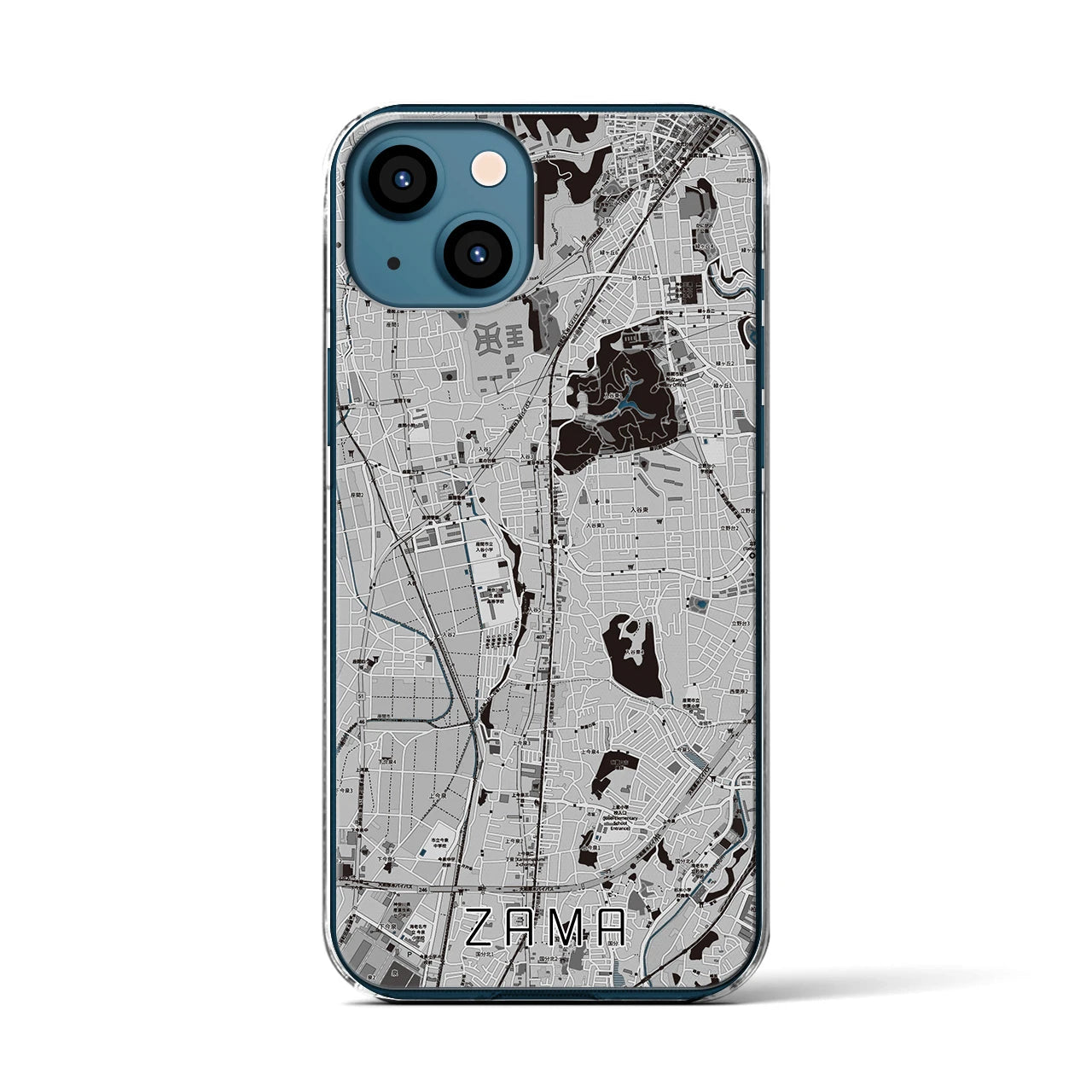 【座間(神奈川県)】地図柄iPhoneケース(クリアタイプ)