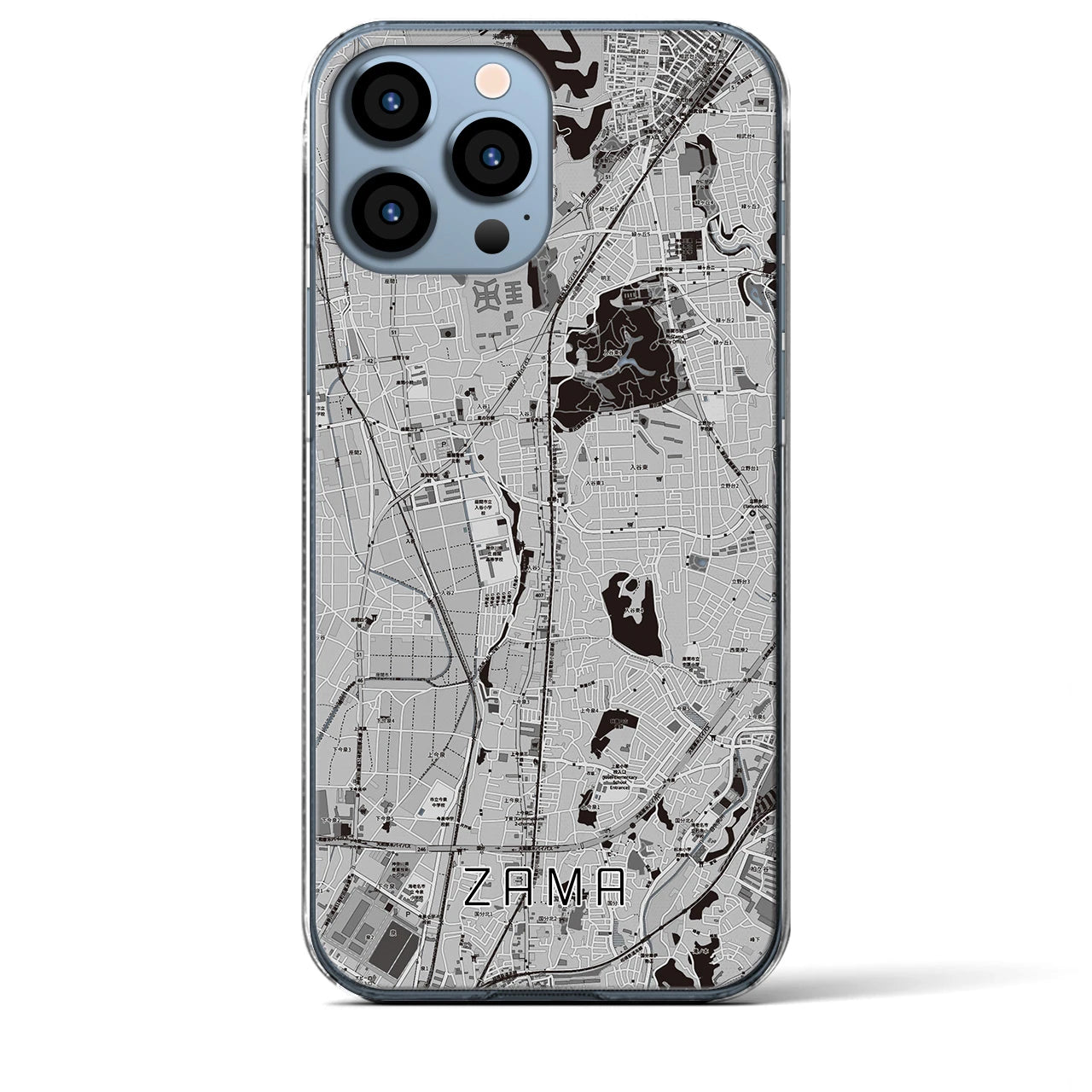 【座間(神奈川県)】地図柄iPhoneケース(クリアタイプ)