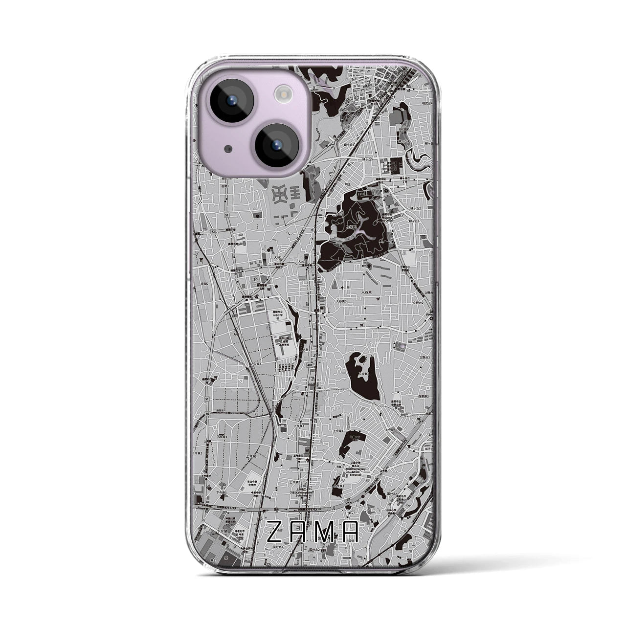 【座間(神奈川県)】地図柄iPhoneケース(クリアタイプ)