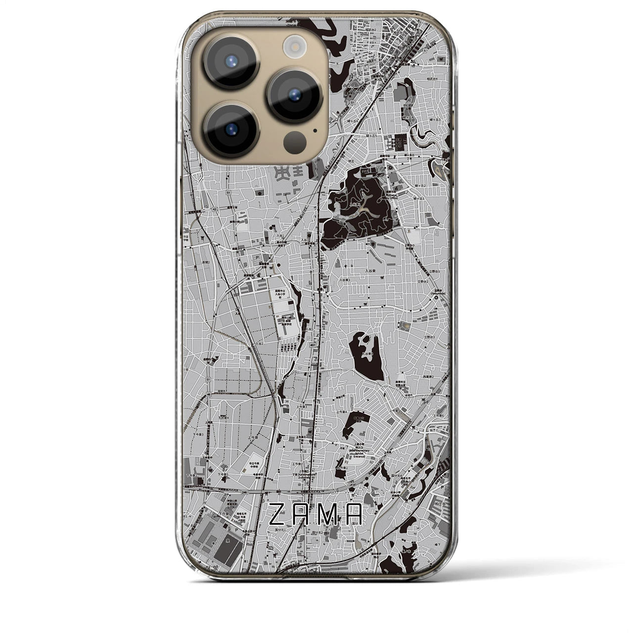 【座間(神奈川県)】地図柄iPhoneケース(クリアタイプ)