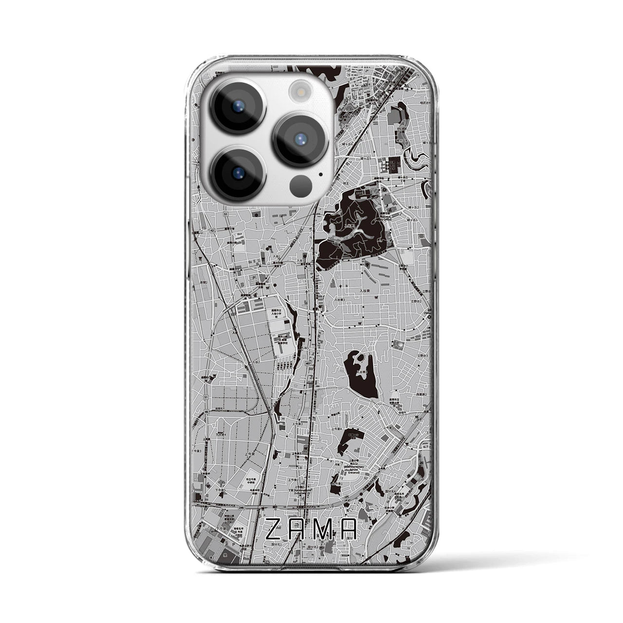 【座間(神奈川県)】地図柄iPhoneケース(クリアタイプ)