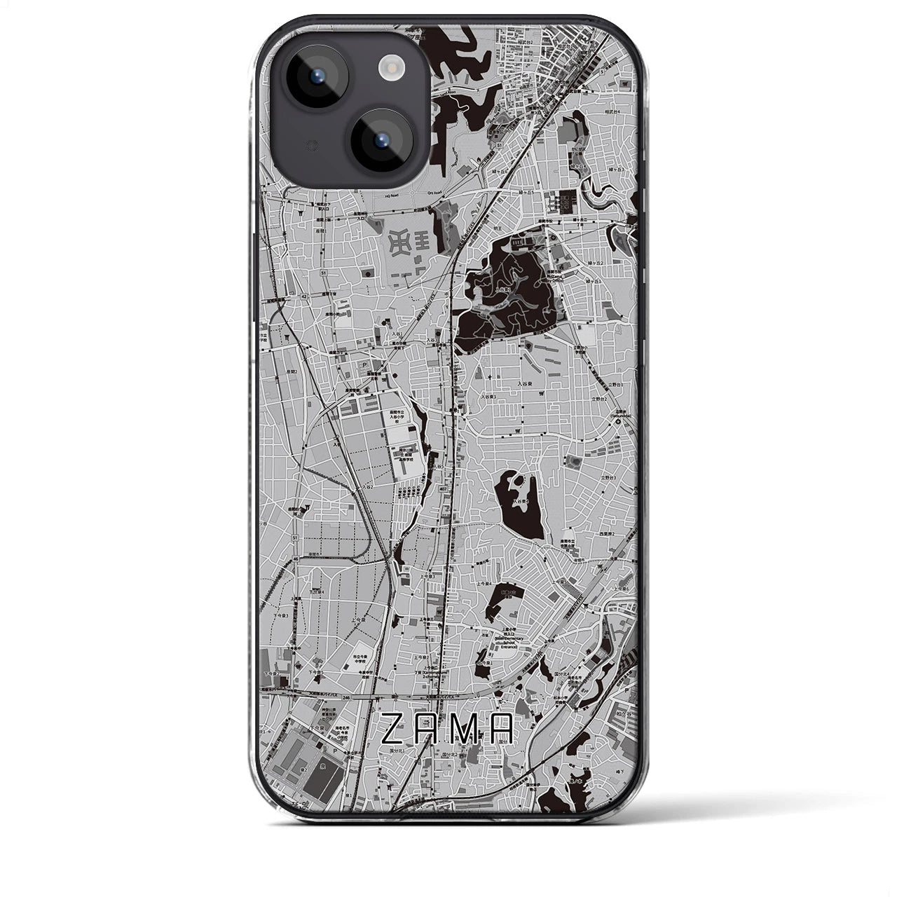 【座間(神奈川県)】地図柄iPhoneケース(クリアタイプ)