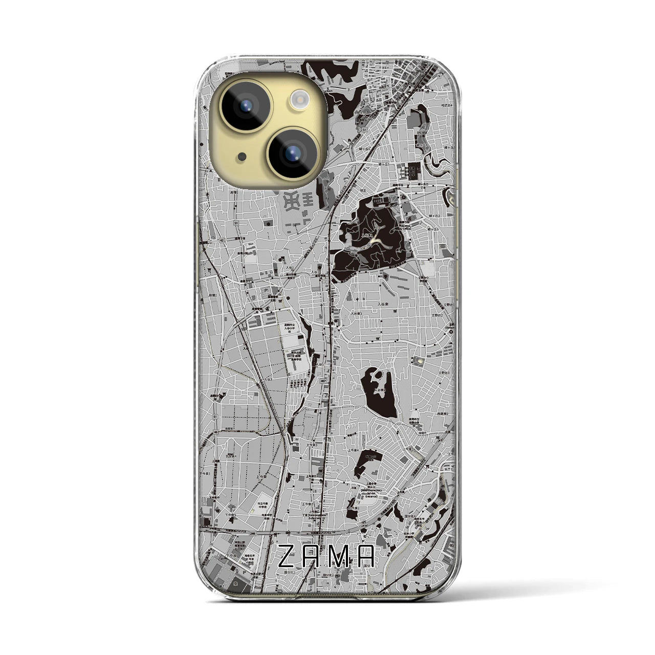 【座間(神奈川県)】地図柄iPhoneケース(クリアタイプ)