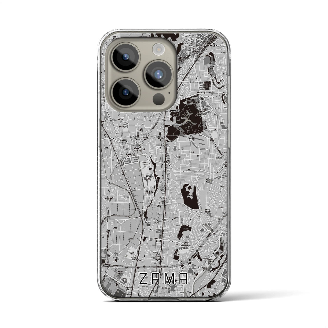 【座間(神奈川県)】地図柄iPhoneケース(クリアタイプ)