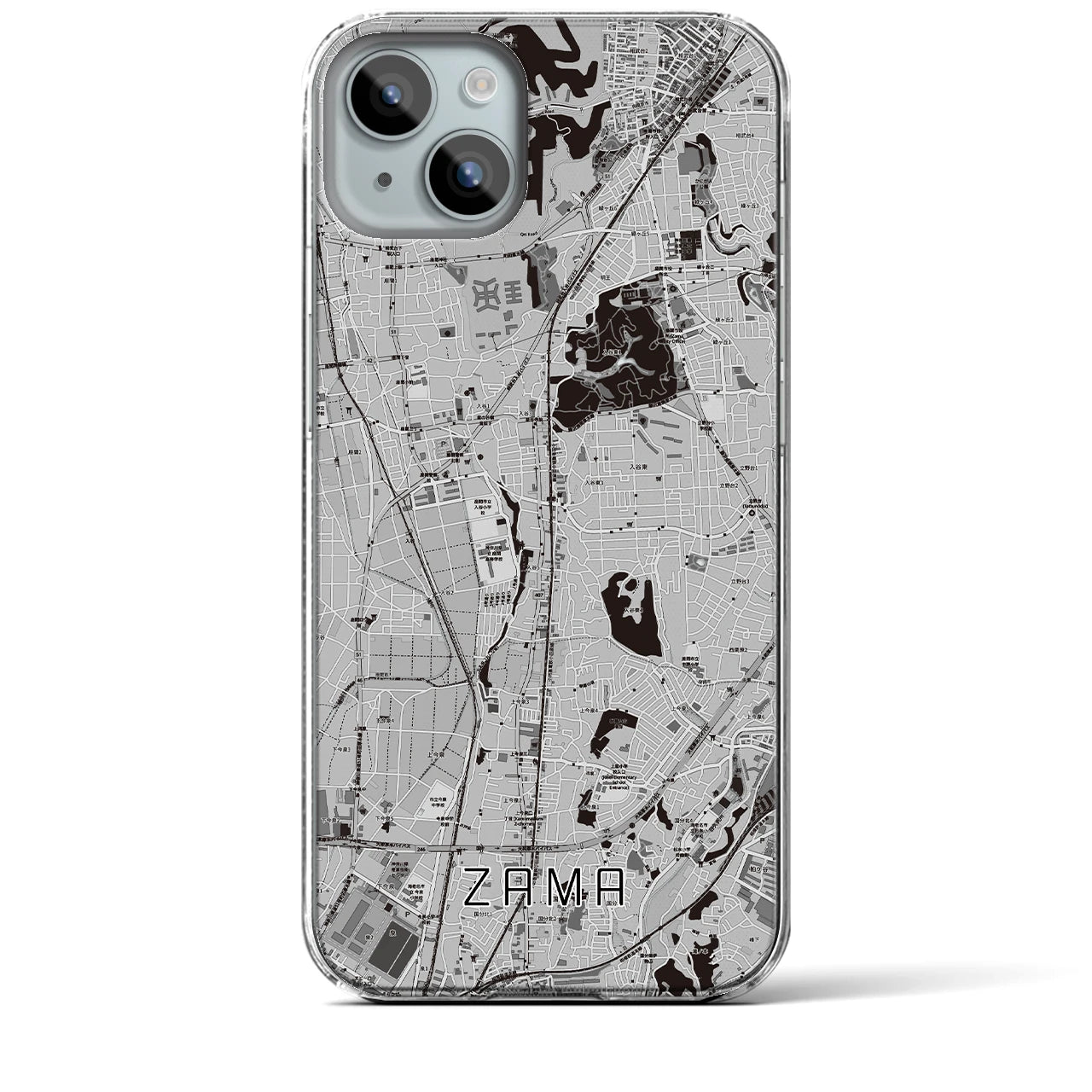 【座間(神奈川県)】地図柄iPhoneケース(クリアタイプ)