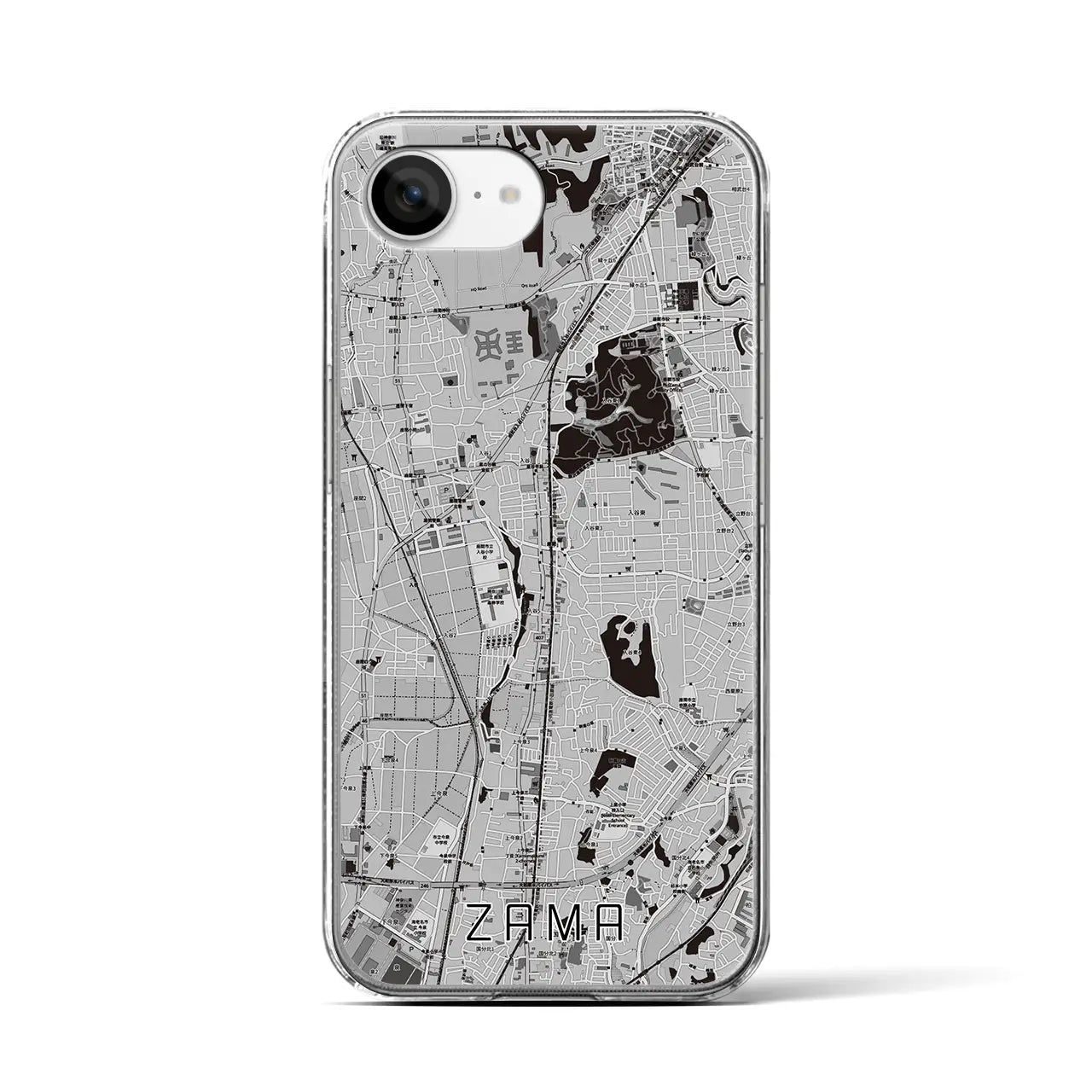 【座間(神奈川県)】地図柄iPhoneケース(クリアタイプ)