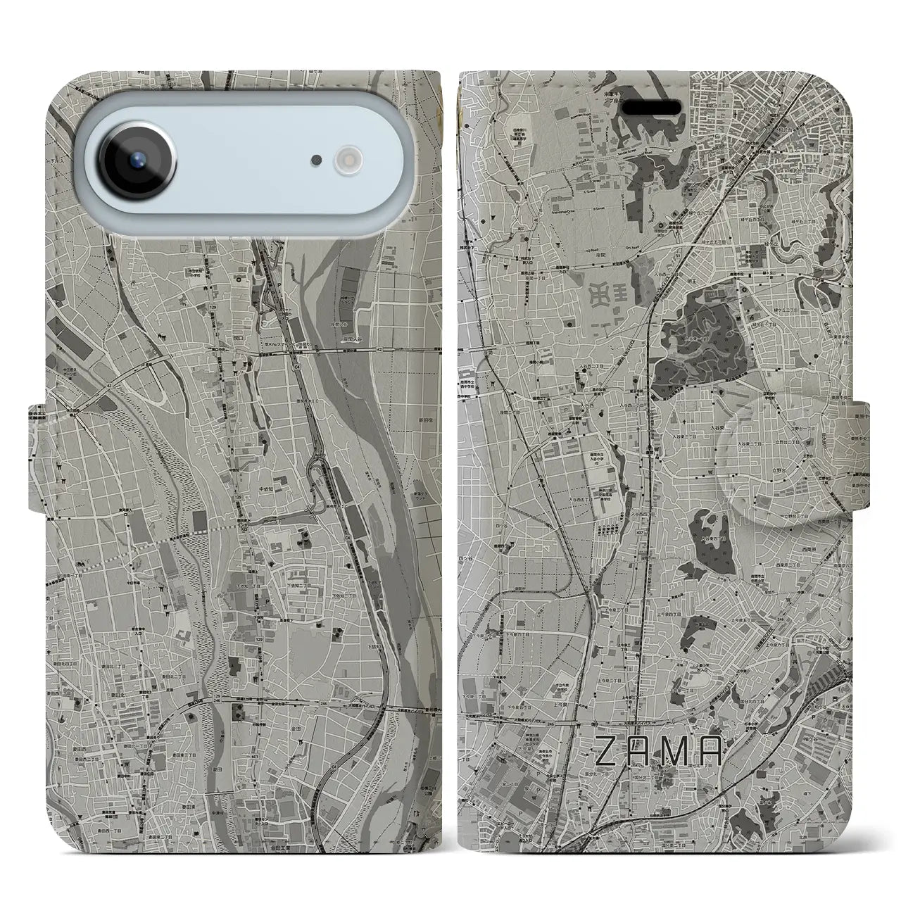 【座間(神奈川県)】地図柄iPhoneケース(手帳タイプ)