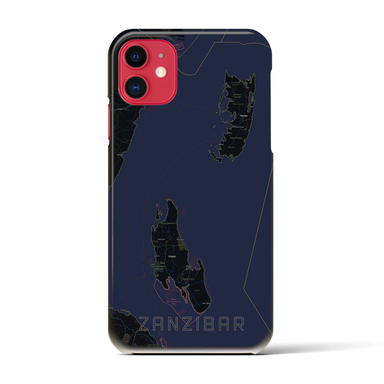 【ザンジバル(タンザニア)】地図柄iPhoneケース(バックカバータイプ)