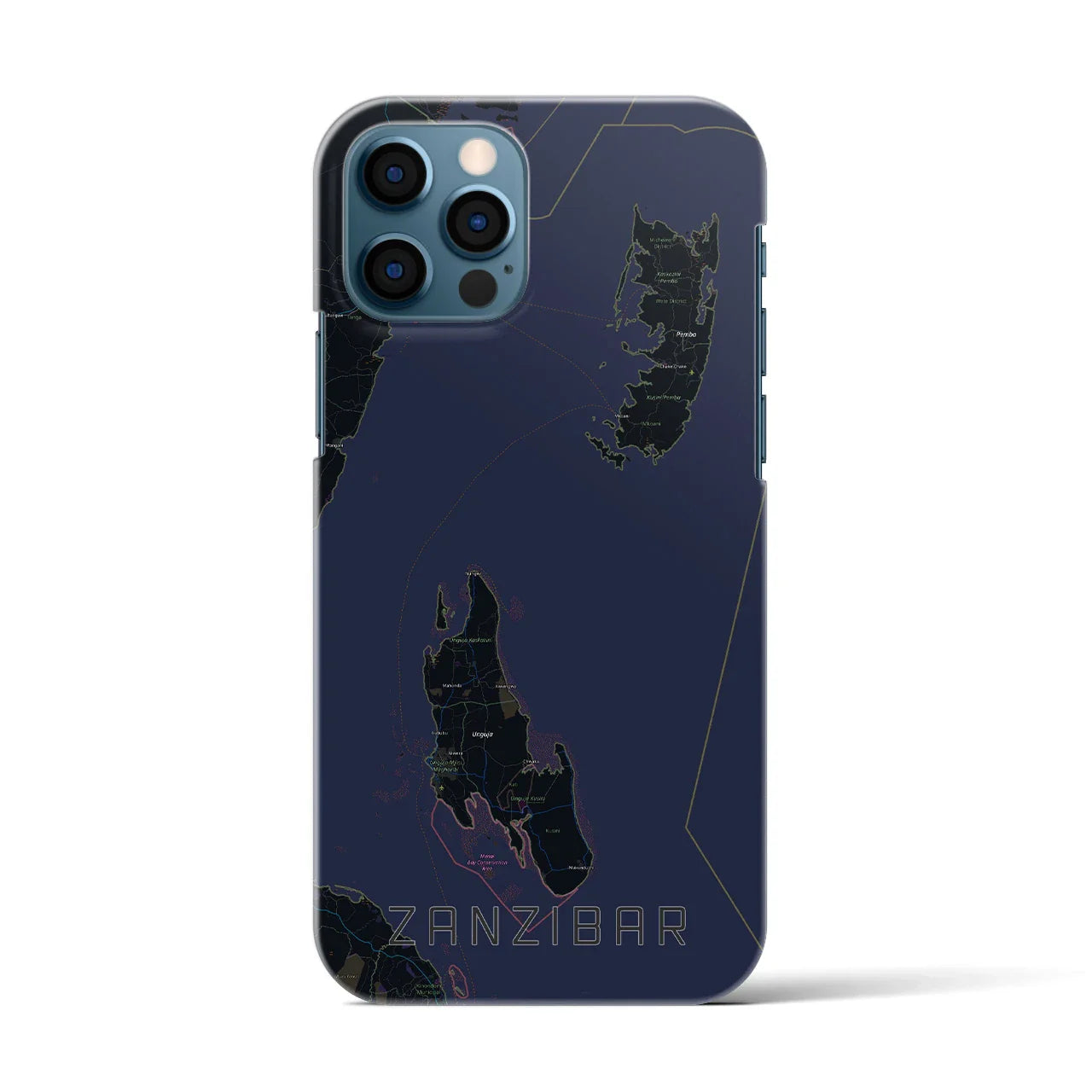 【ザンジバル(タンザニア)】地図柄iPhoneケース(バックカバータイプ)