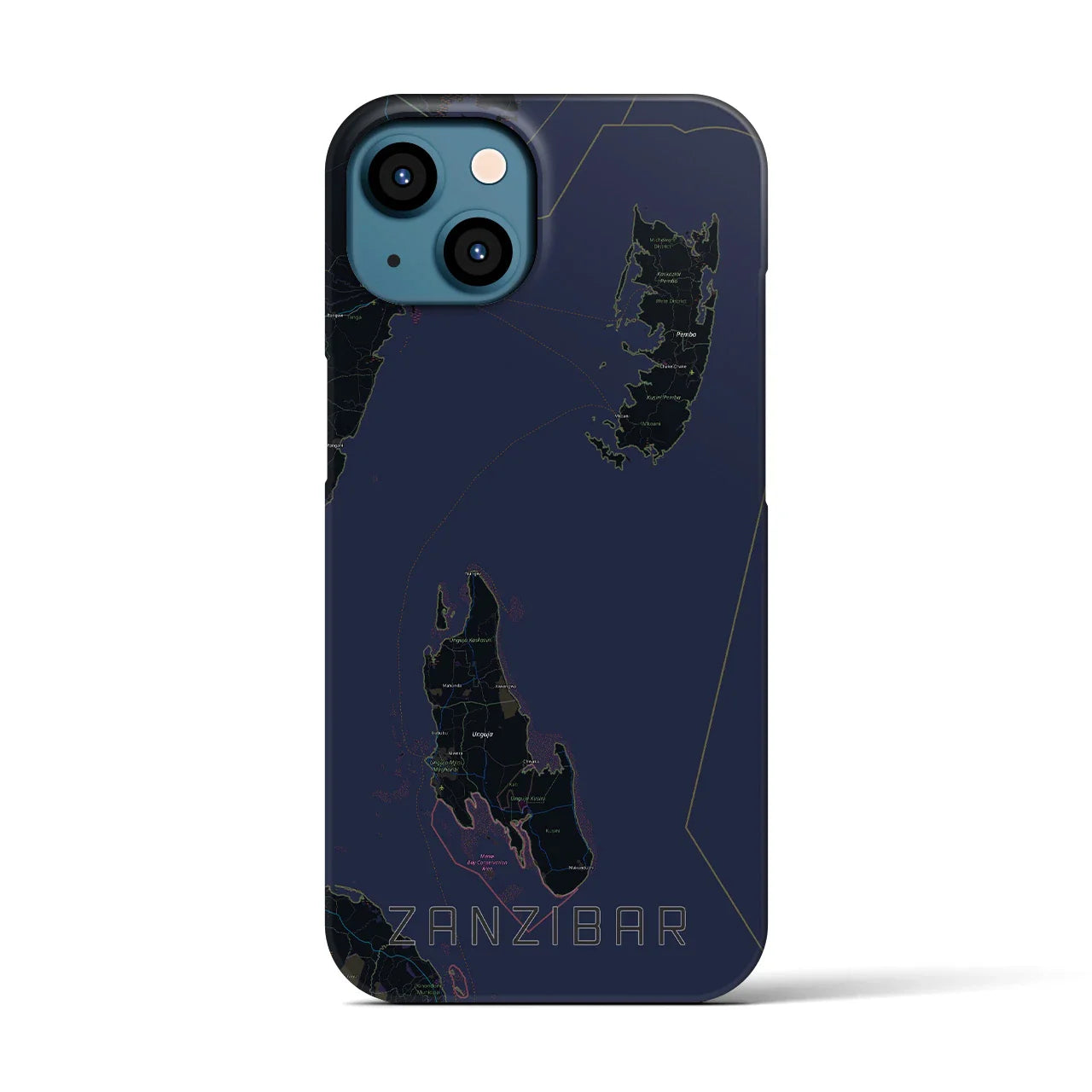 【ザンジバル(タンザニア)】地図柄iPhoneケース(バックカバータイプ)