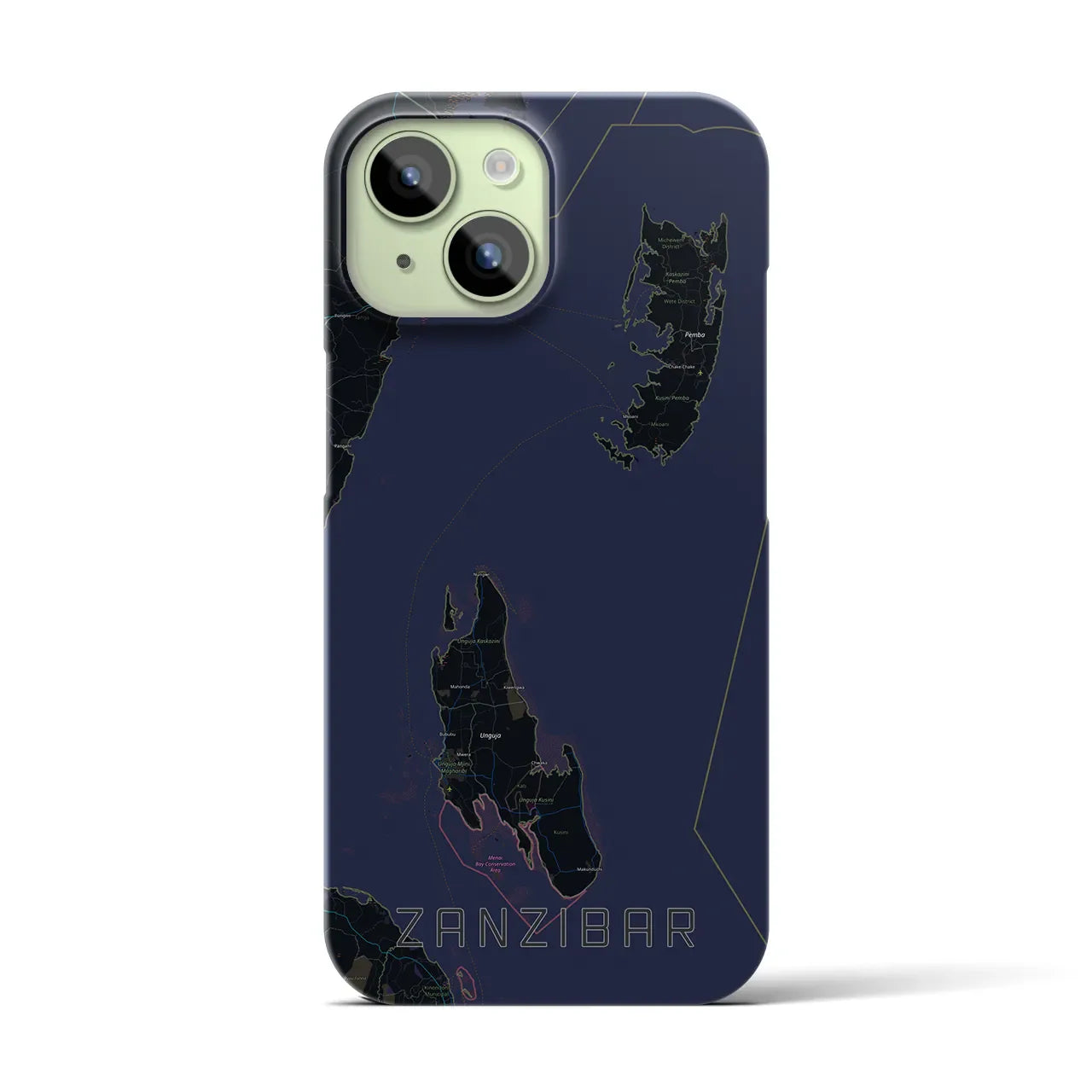 【ザンジバル(タンザニア)】地図柄iPhoneケース(バックカバータイプ)