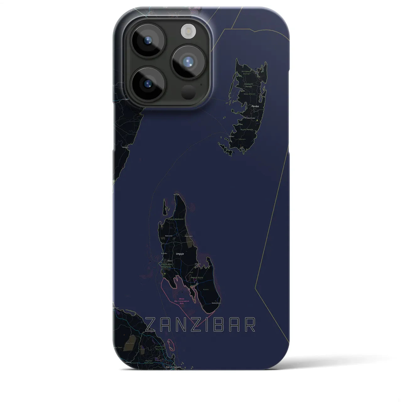 【ザンジバル(タンザニア)】地図柄iPhoneケース(バックカバータイプ)