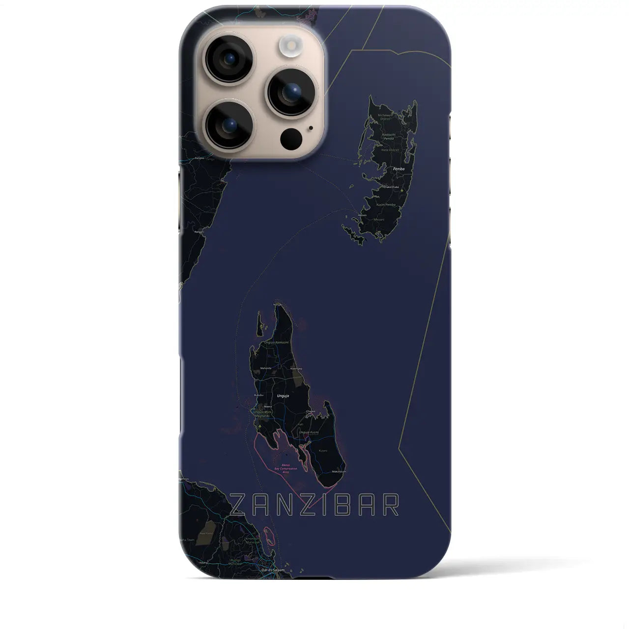 【ザンジバル(タンザニア)】地図柄iPhoneケース(バックカバータイプ)
