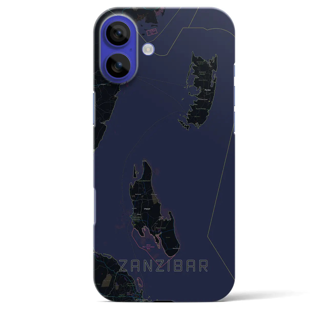 【ザンジバル(タンザニア)】地図柄iPhoneケース(バックカバータイプ)