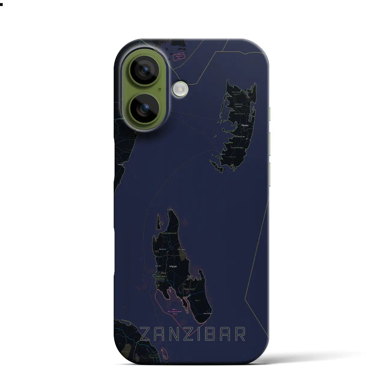 【ザンジバル(タンザニア)】地図柄iPhoneケース(バックカバータイプ)