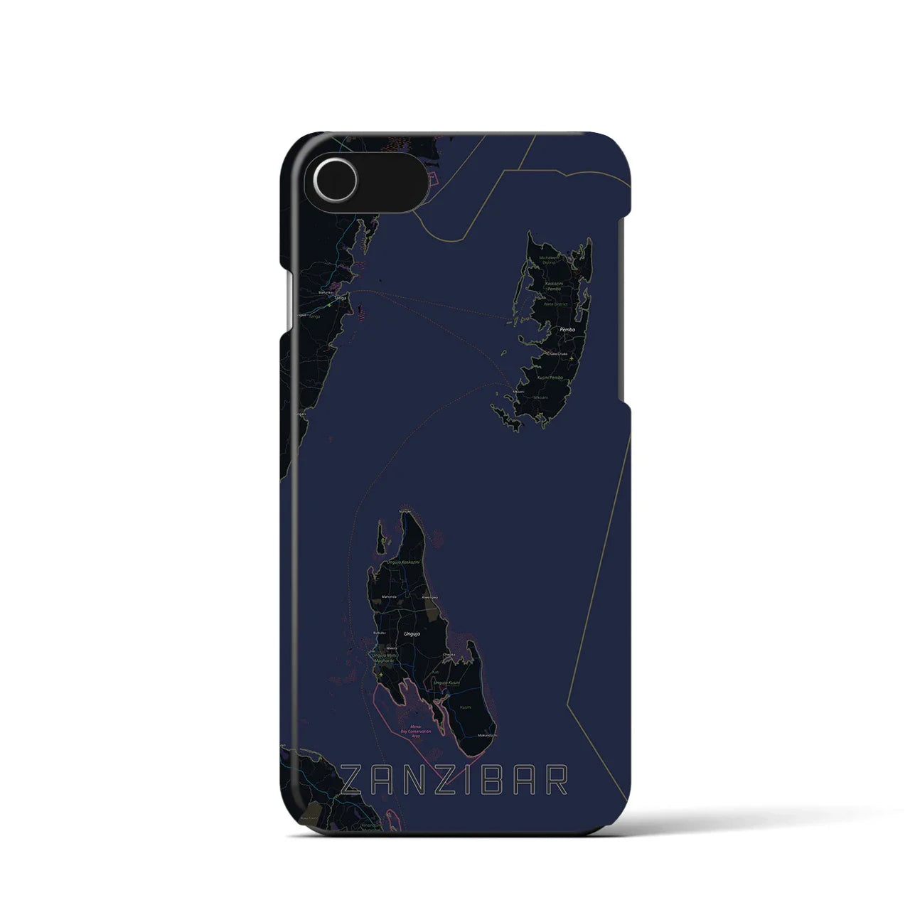 【ザンジバル(タンザニア)】地図柄iPhoneケース(バックカバータイプ)