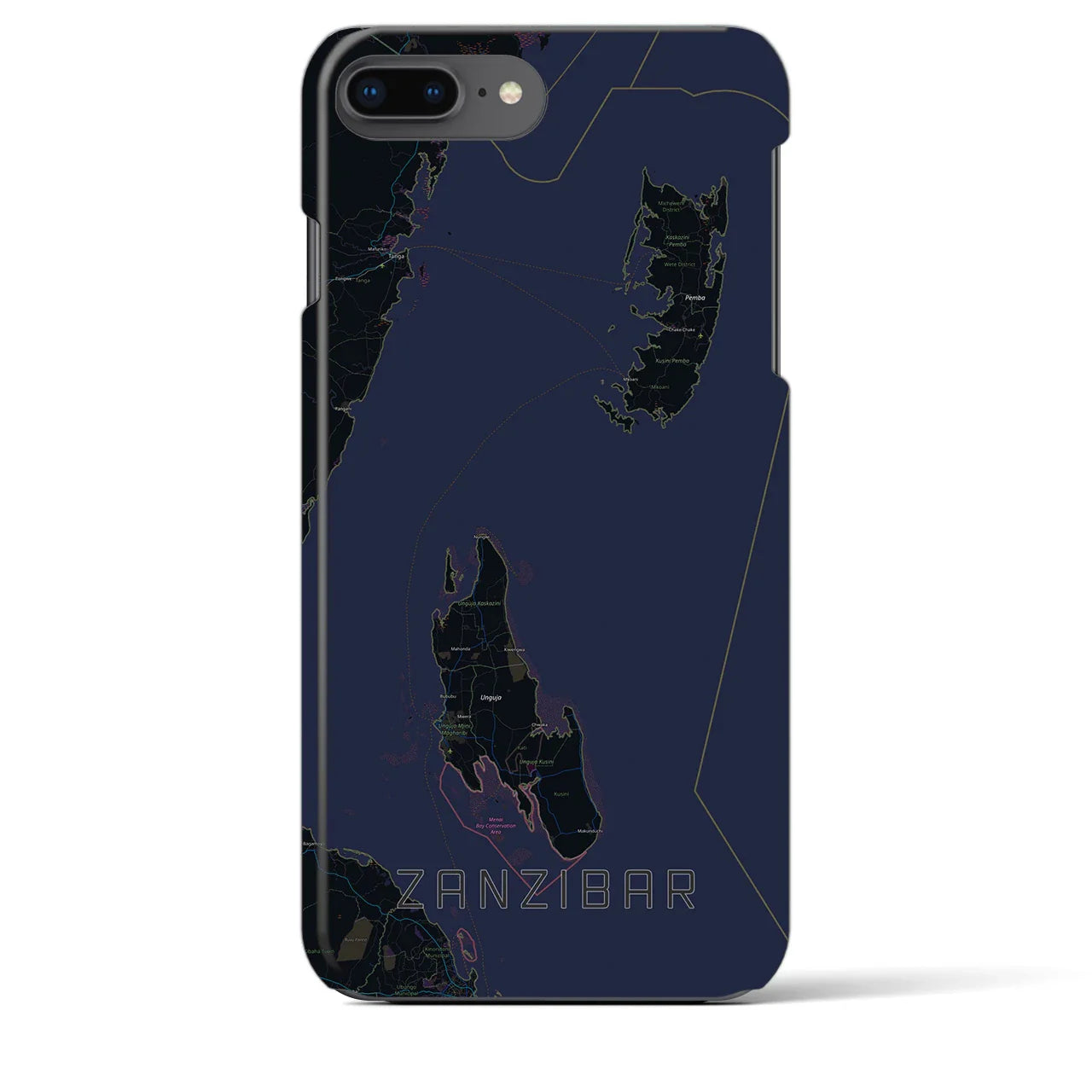 【ザンジバル(タンザニア)】地図柄iPhoneケース(バックカバータイプ)