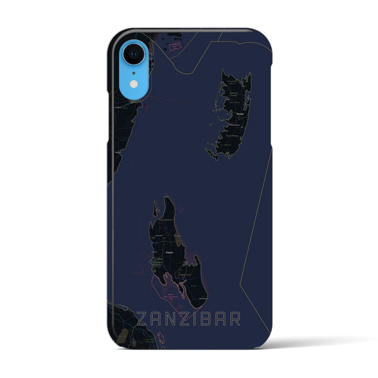 【ザンジバル(タンザニア)】地図柄iPhoneケース(バックカバータイプ)