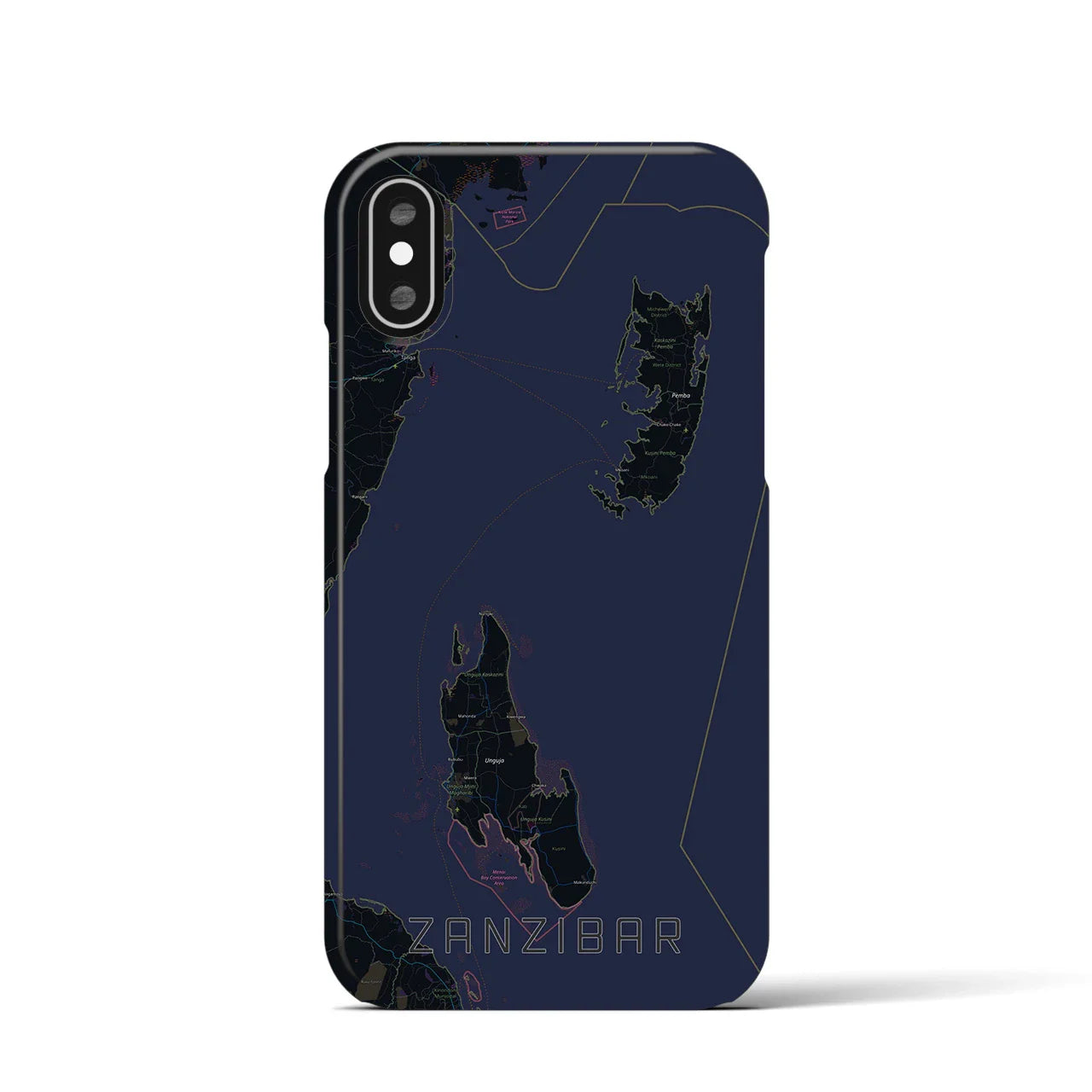 【ザンジバル(タンザニア)】地図柄iPhoneケース(バックカバータイプ)