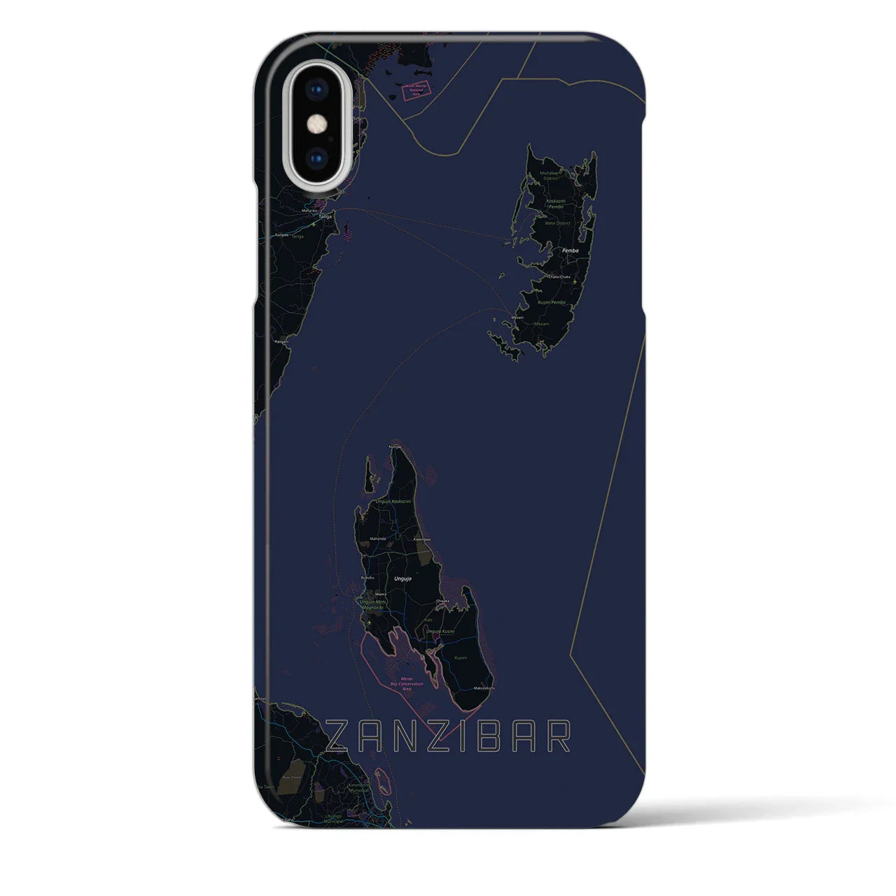 【ザンジバル(タンザニア)】地図柄iPhoneケース(バックカバータイプ)