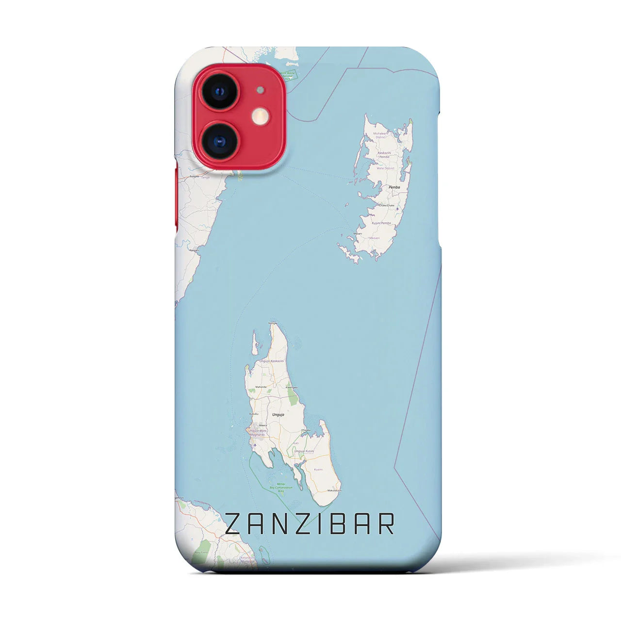 【ザンジバル(タンザニア)】地図柄iPhoneケース(バックカバータイプ)