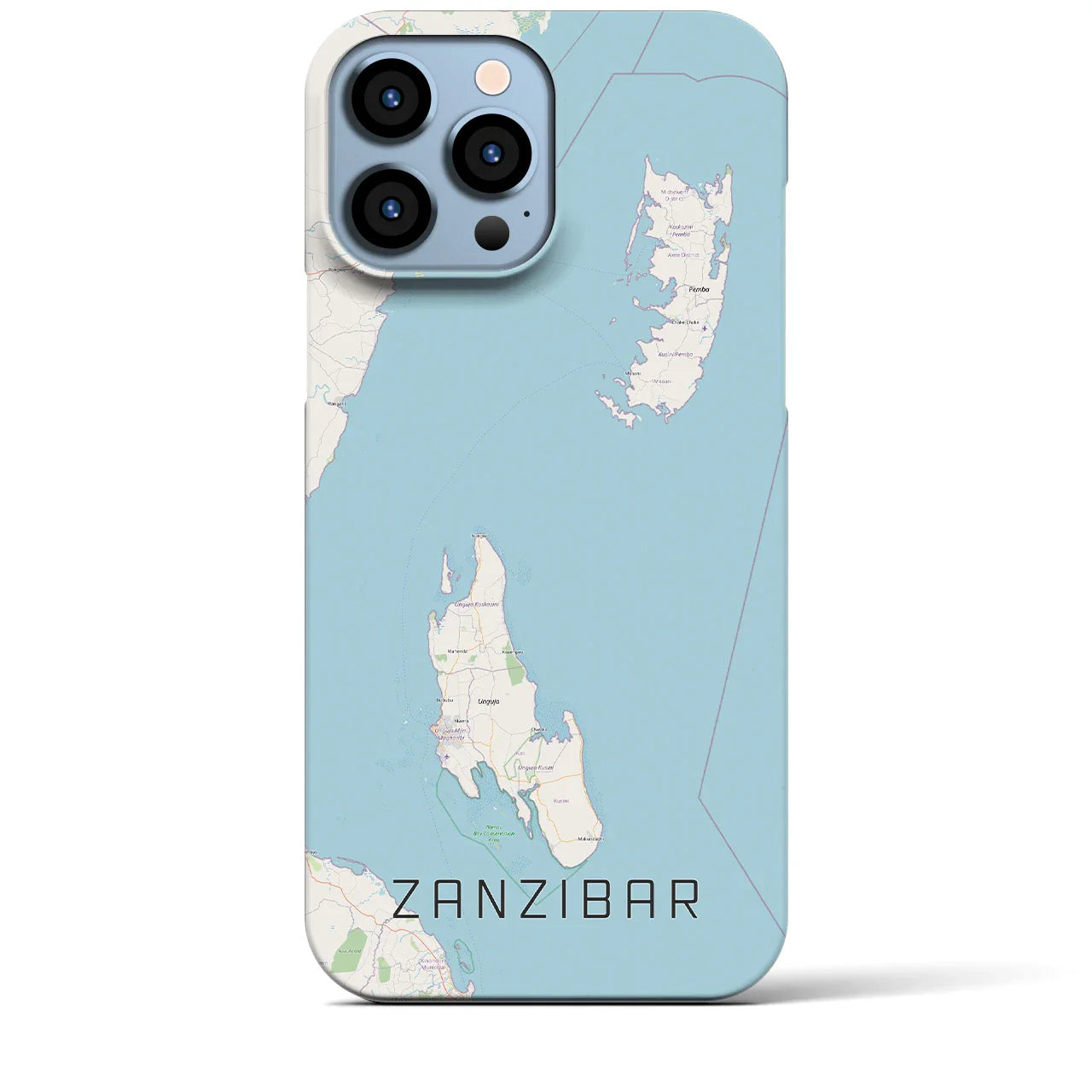 【ザンジバル(タンザニア)】地図柄iPhoneケース(バックカバータイプ)