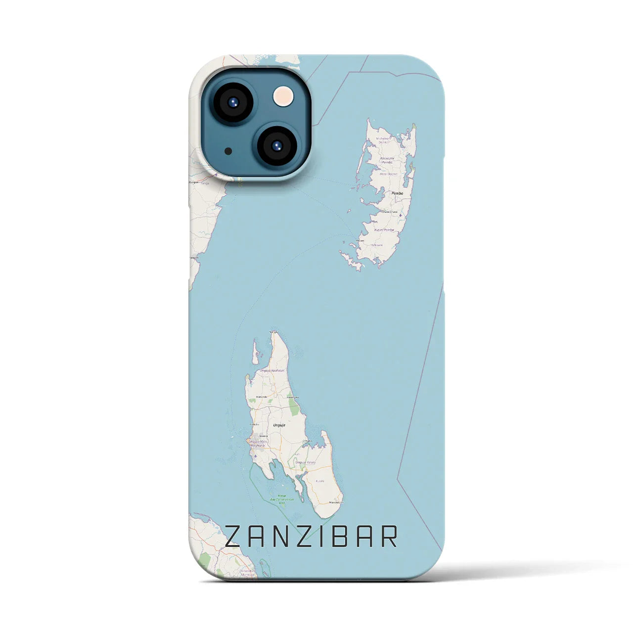 【ザンジバル(タンザニア)】地図柄iPhoneケース(バックカバータイプ)