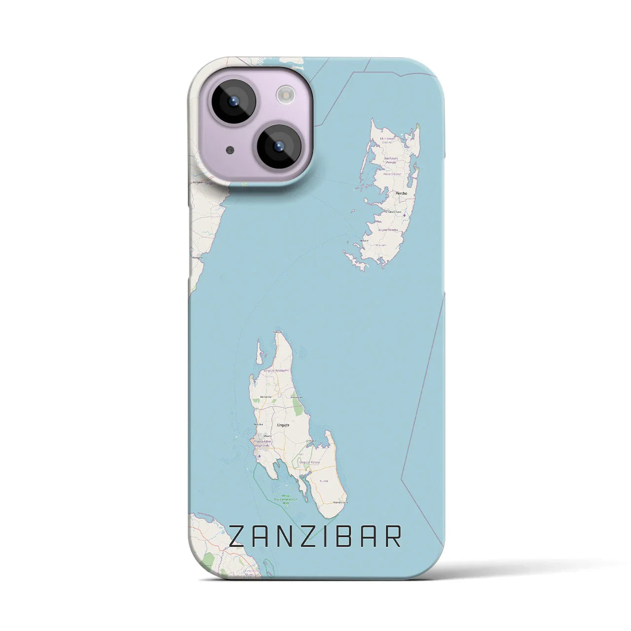 【ザンジバル(タンザニア)】地図柄iPhoneケース(バックカバータイプ)