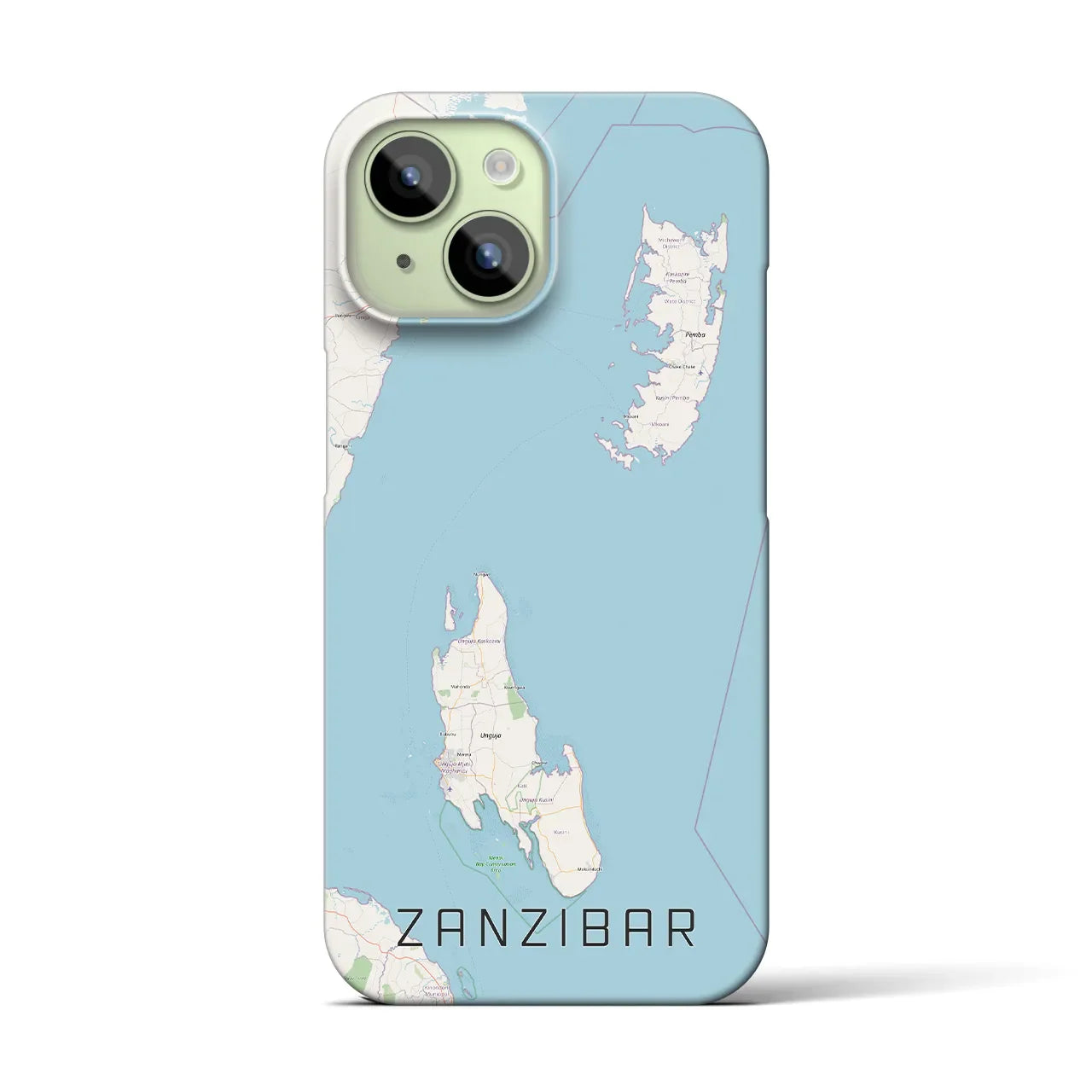 【ザンジバル(タンザニア)】地図柄iPhoneケース(バックカバータイプ)