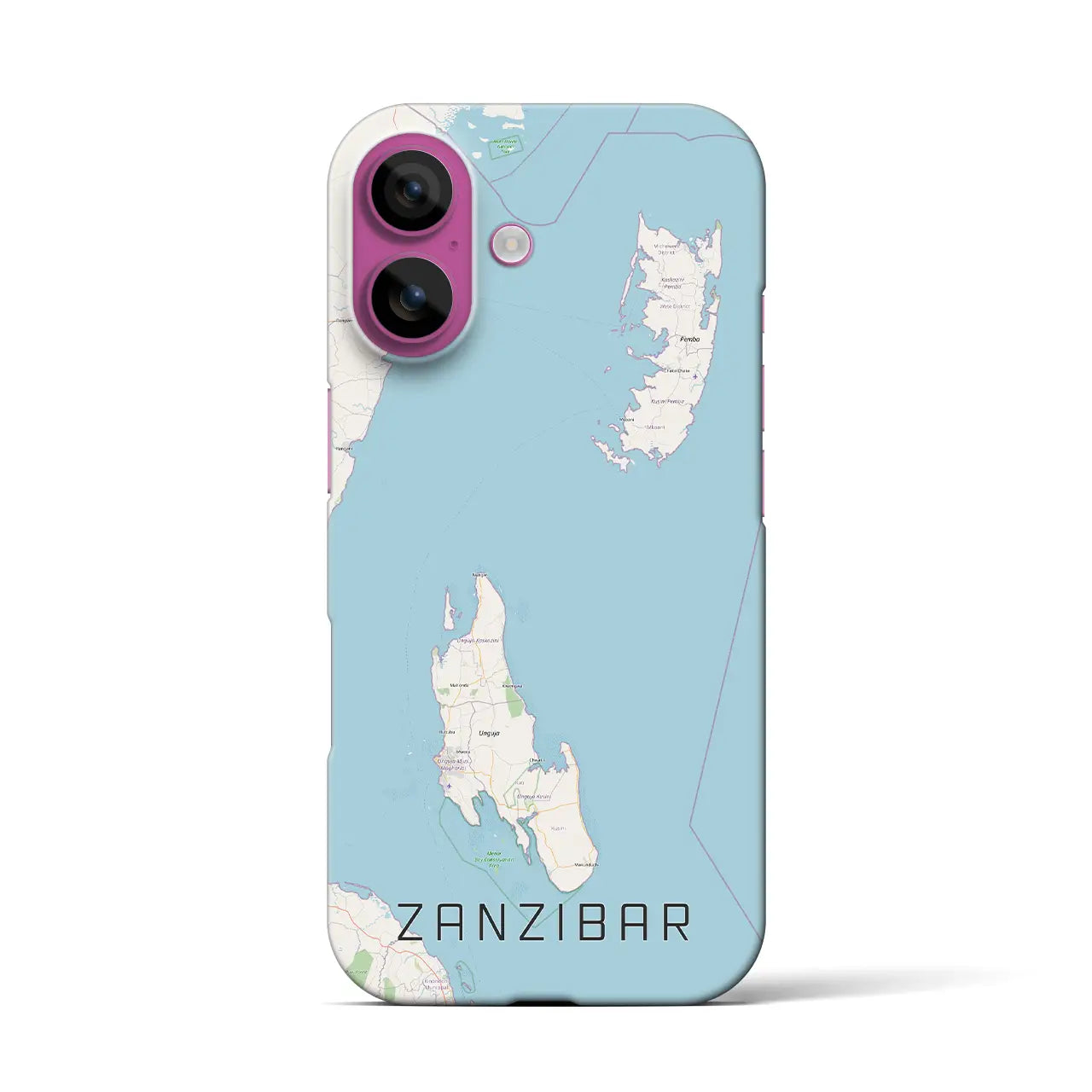 【ザンジバル(タンザニア)】地図柄iPhoneケース(バックカバータイプ)