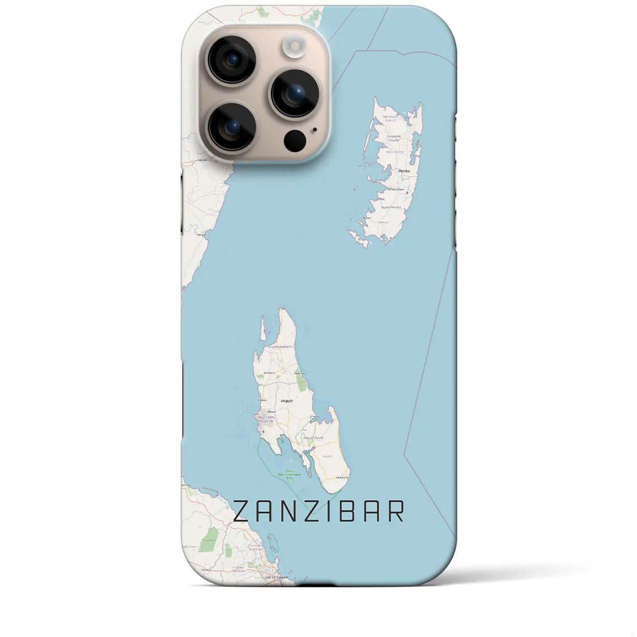 【ザンジバル(タンザニア)】地図柄iPhoneケース(バックカバータイプ)