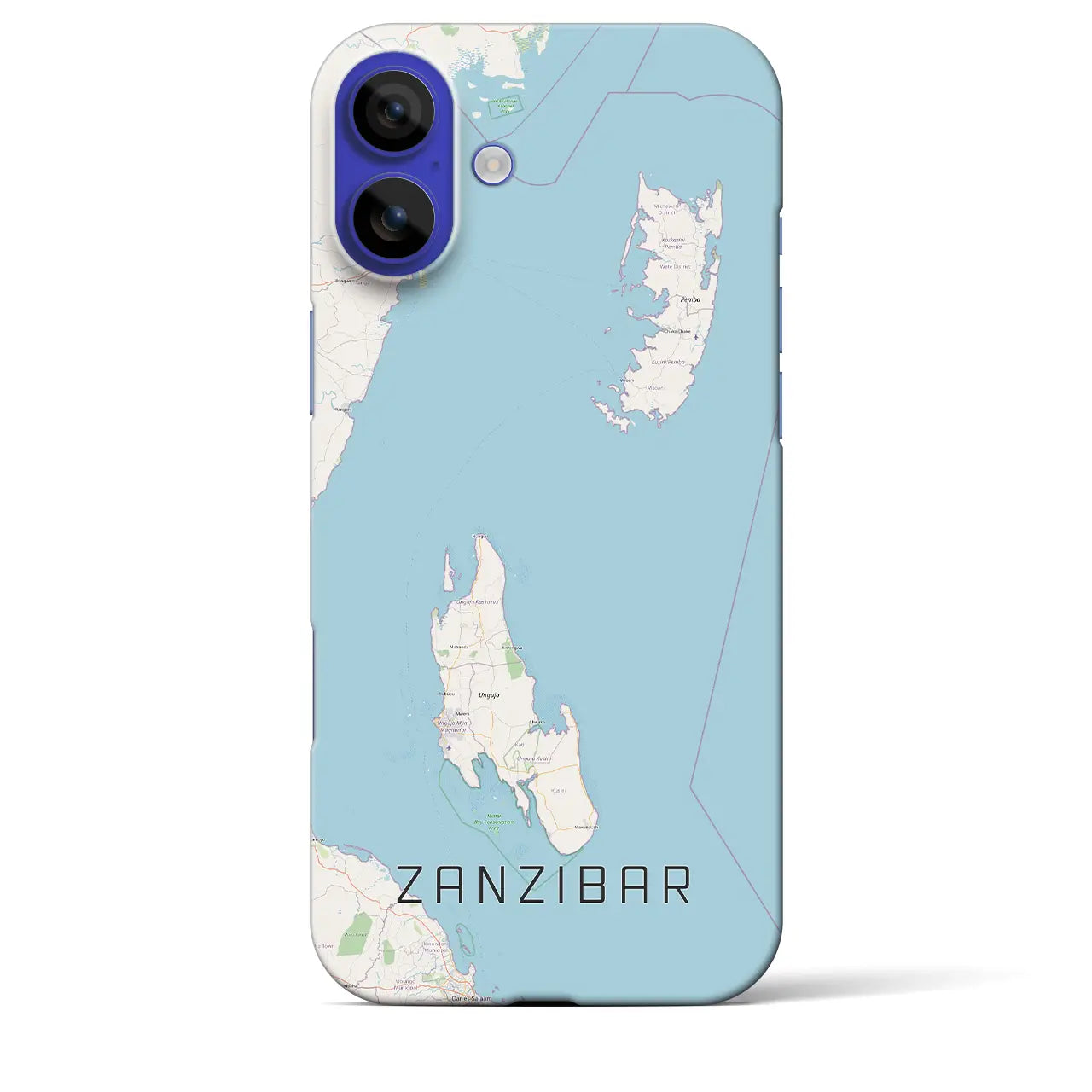 【ザンジバル(タンザニア)】地図柄iPhoneケース(バックカバータイプ)ナチュラル・iPhone 16 Pro Max 用