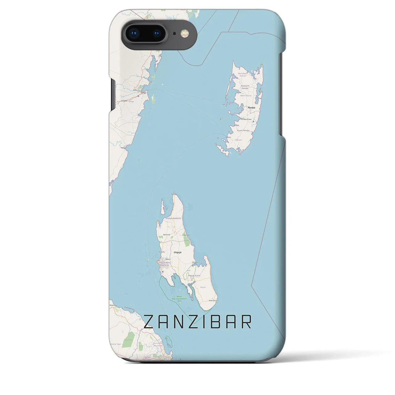 【ザンジバル(タンザニア)】地図柄iPhoneケース(バックカバータイプ)