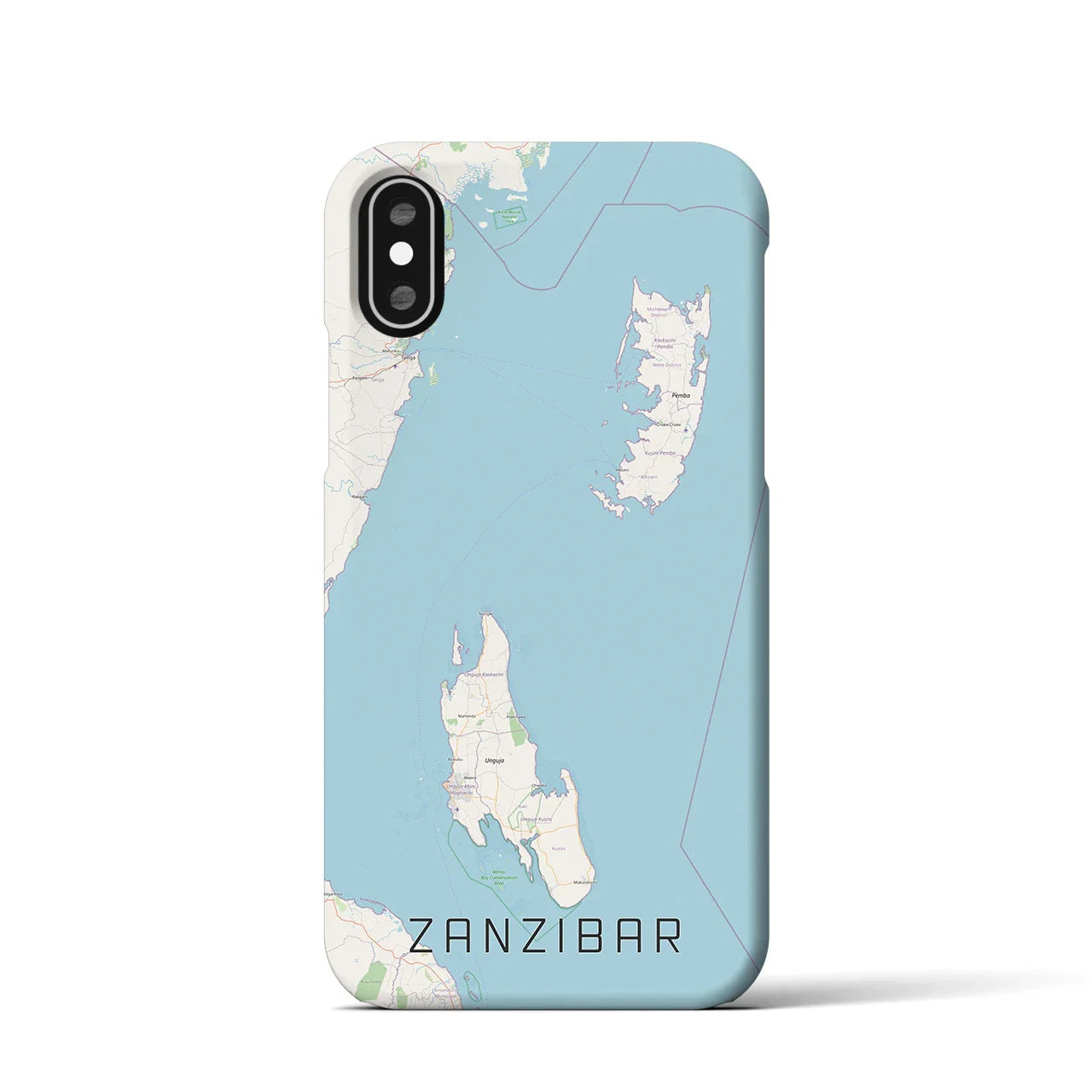 【ザンジバル(タンザニア)】地図柄iPhoneケース(バックカバータイプ)