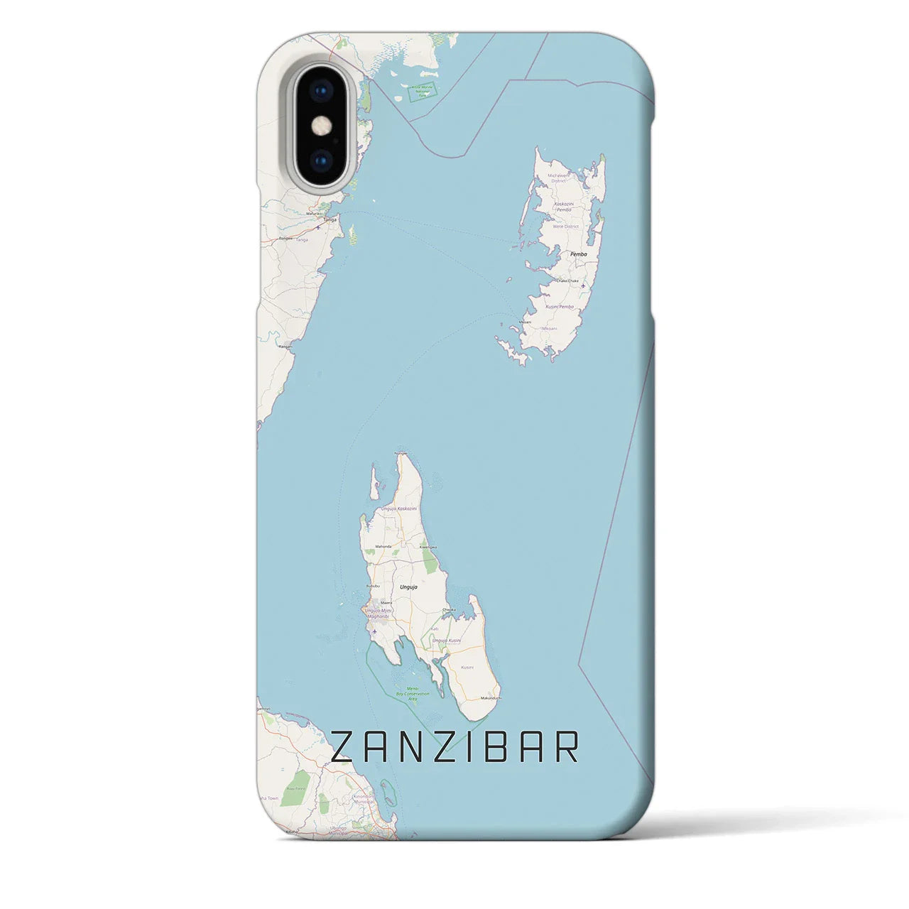 【ザンジバル(タンザニア)】地図柄iPhoneケース(バックカバータイプ)